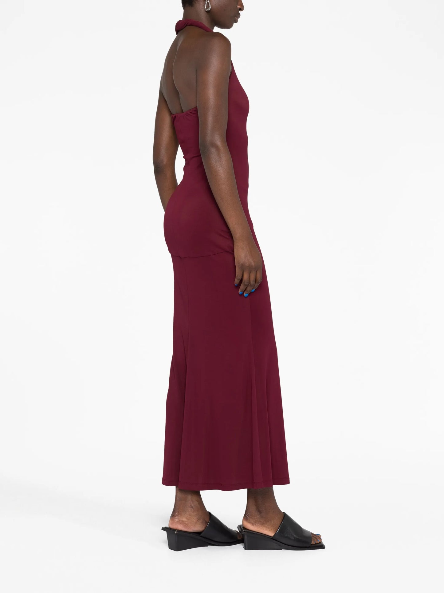 Eleanor twist-detail halterneck dress