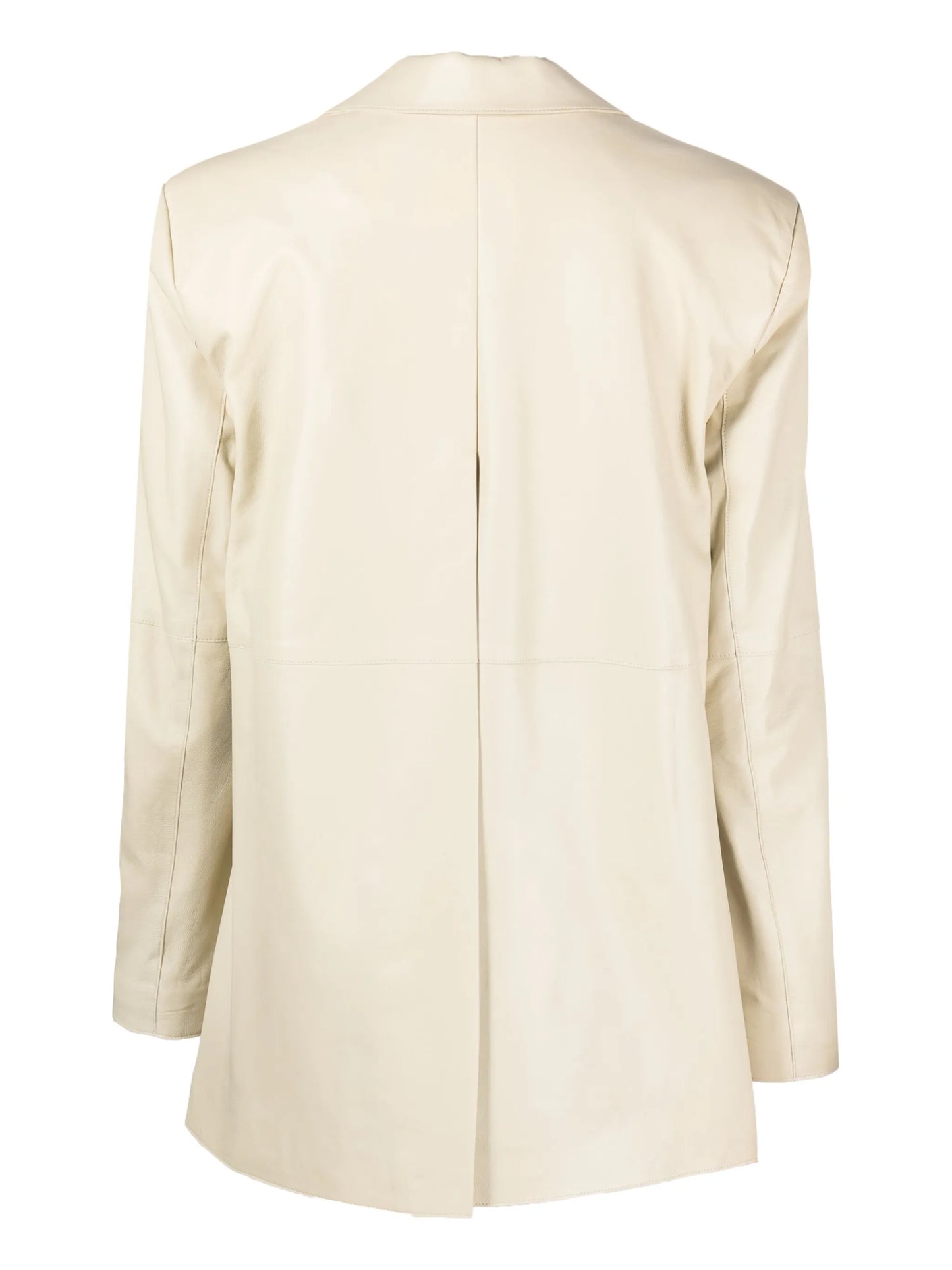 single-breasted leather blazer
