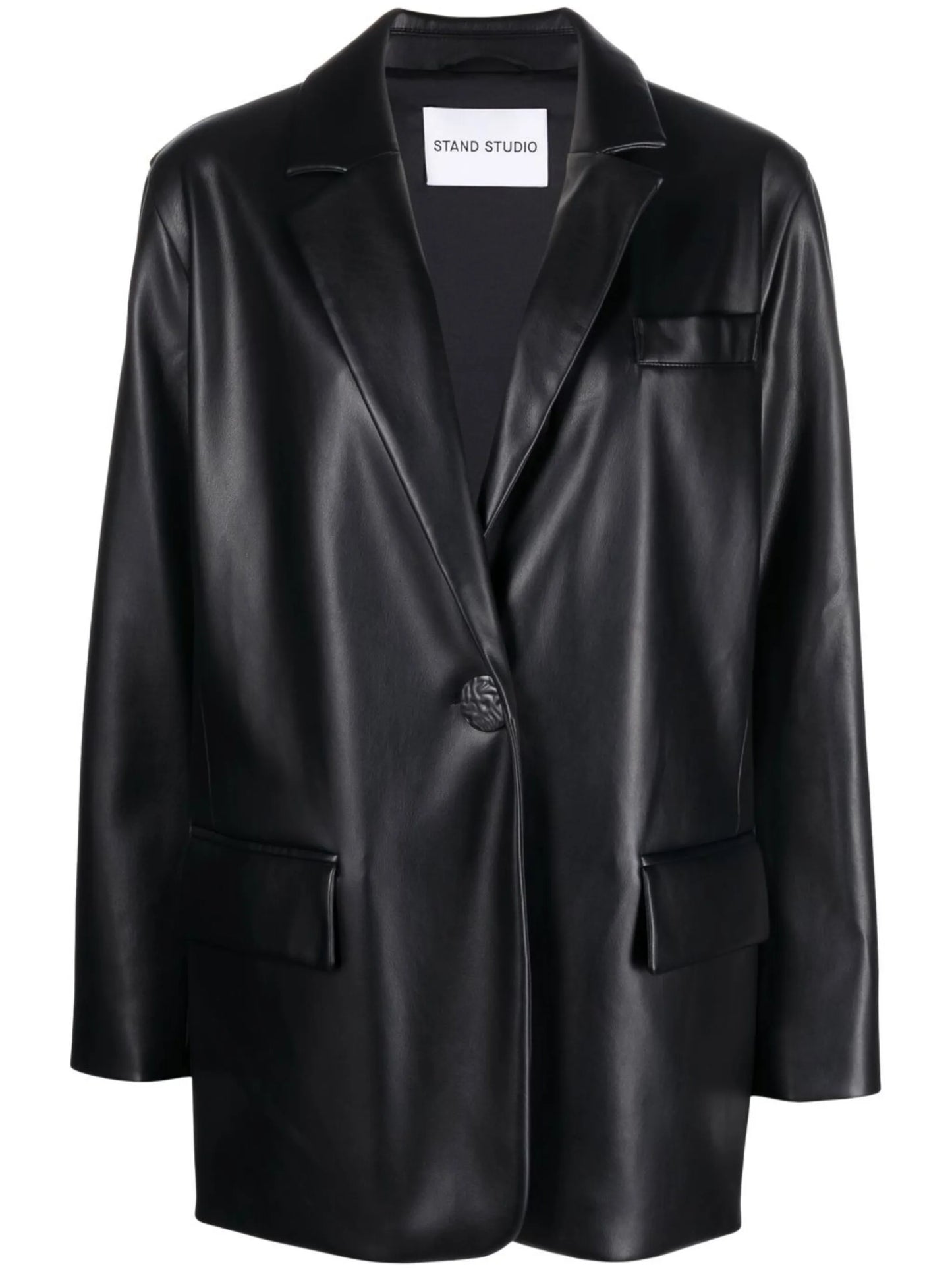 Jumbo faux-fur single-breasted blazer