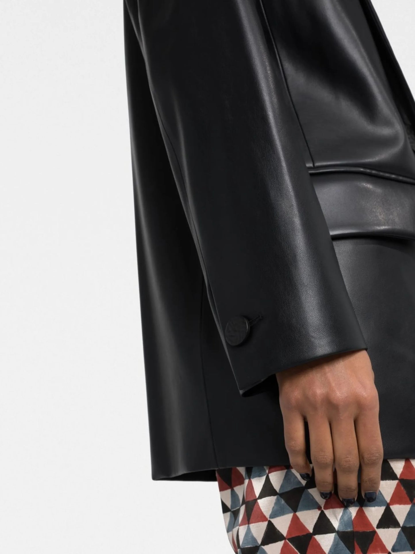 Jumbo faux-fur single-breasted blazer
