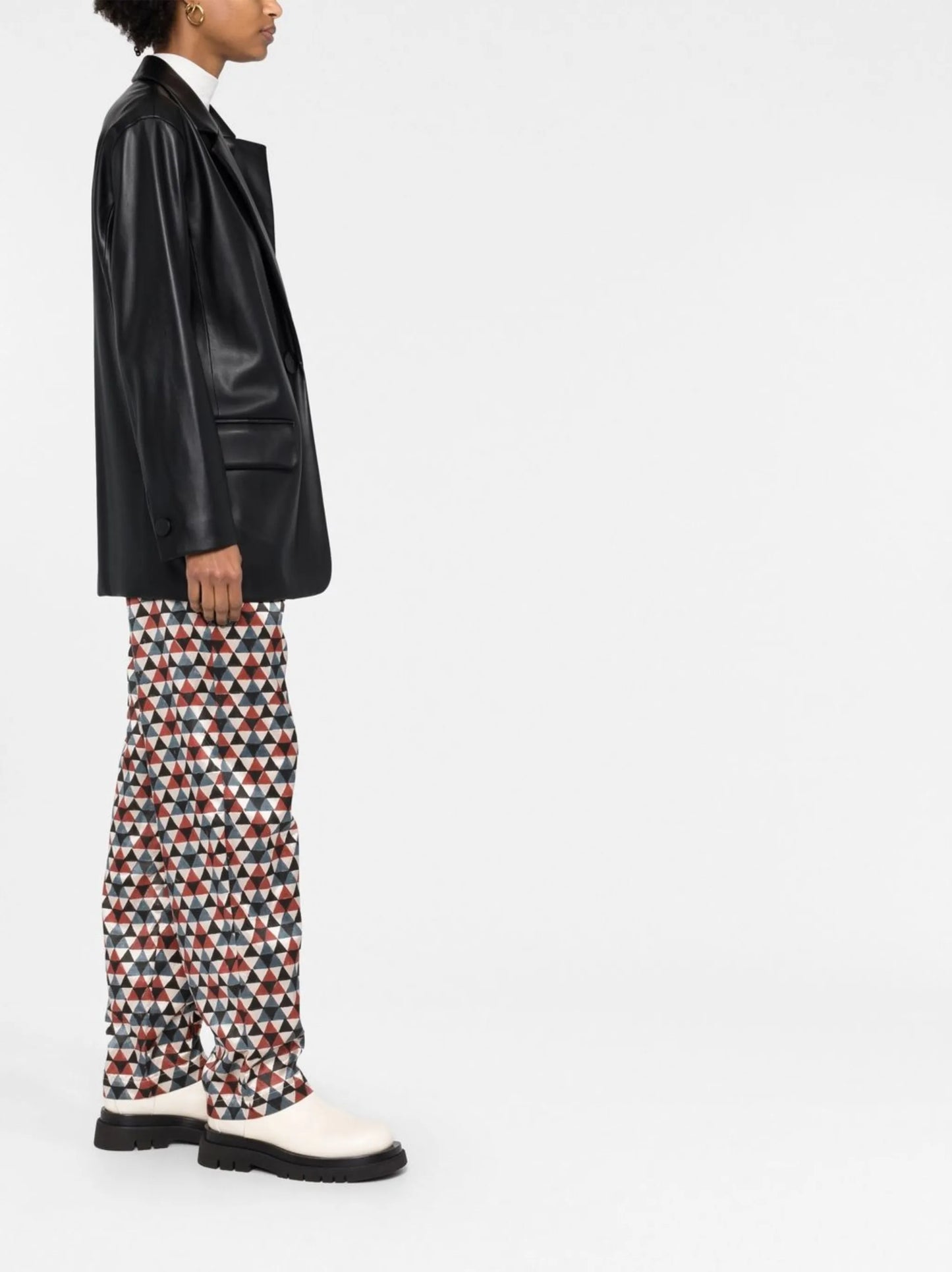 Jumbo faux-fur single-breasted blazer