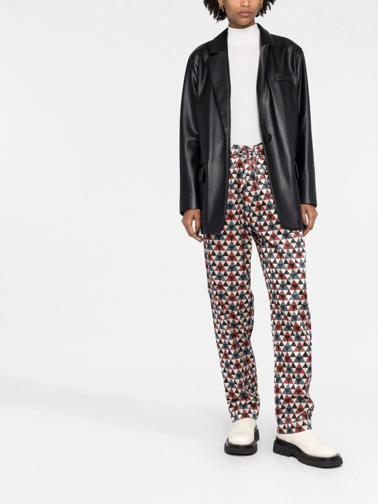Jumbo faux-fur single-breasted blazer