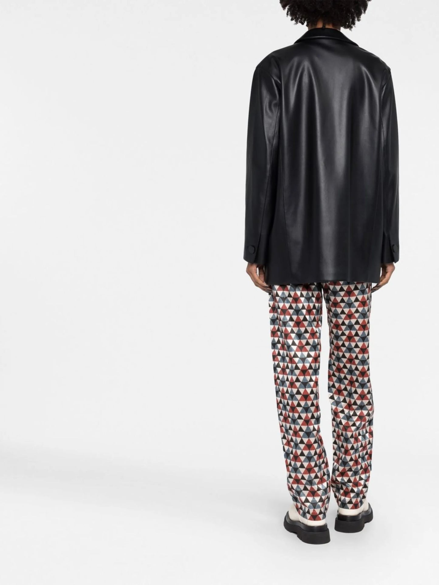 Jumbo faux-fur single-breasted blazer