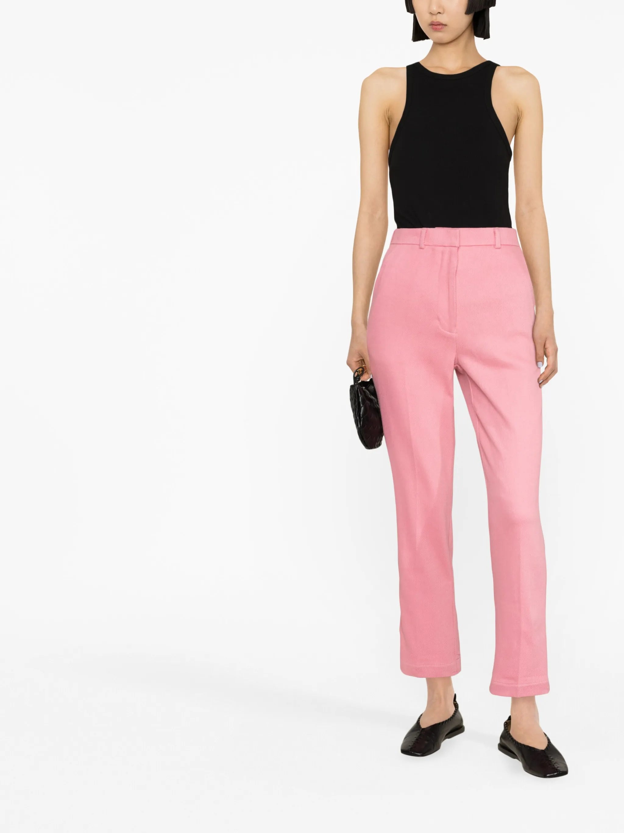 slim-cut cropped trousers