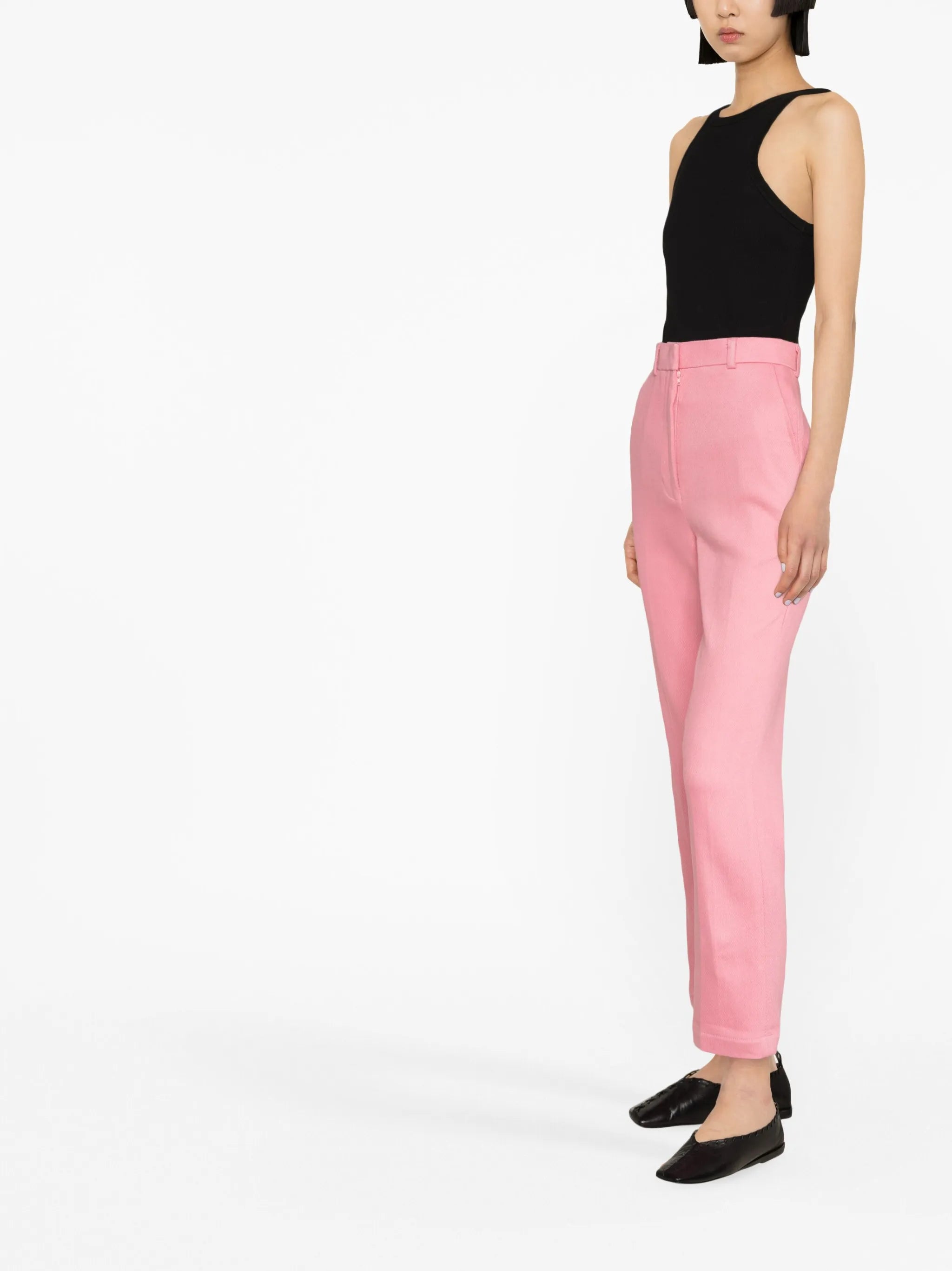 slim-cut cropped trousers