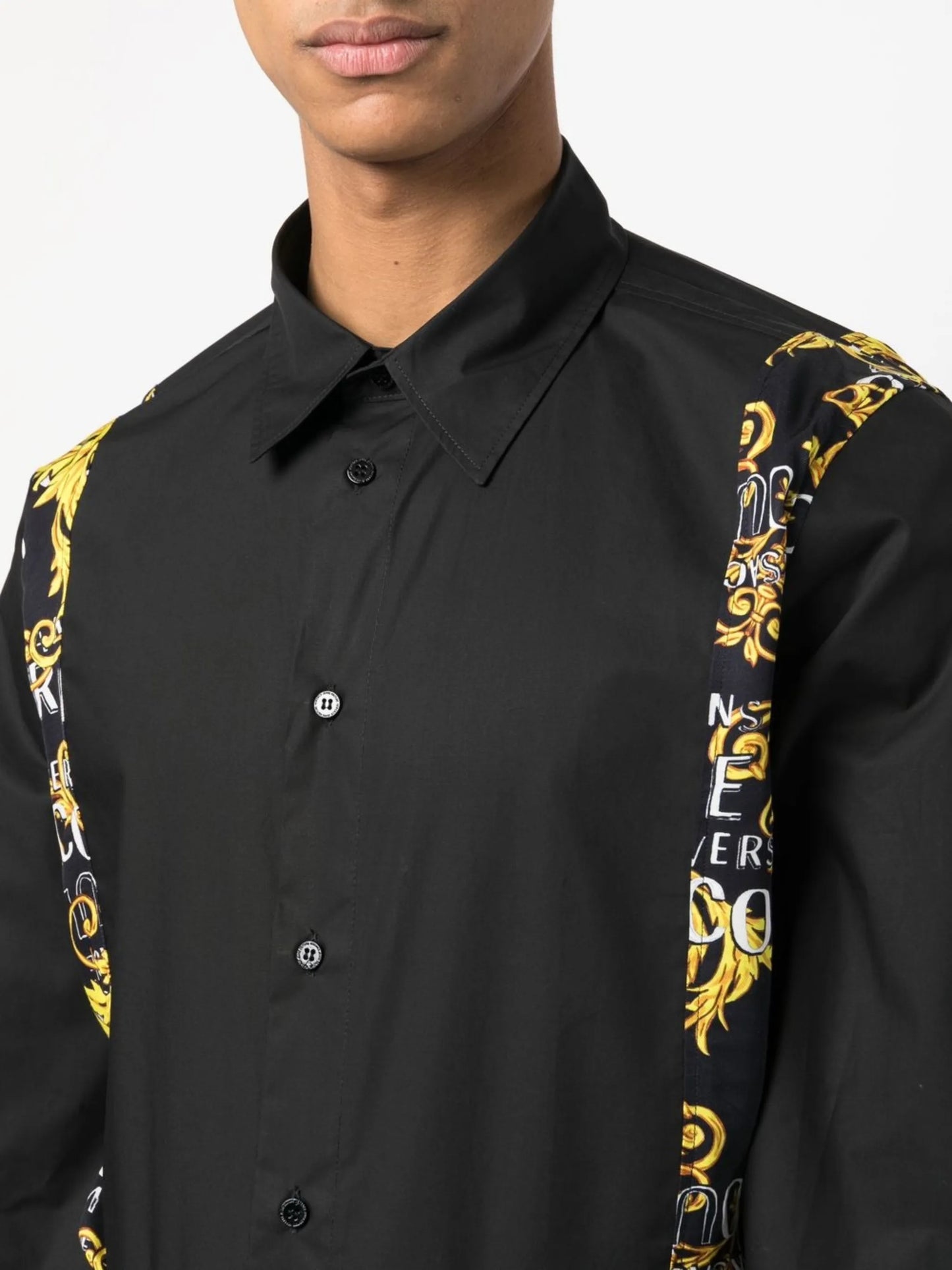 baroque-panelled long-sleeve shirt