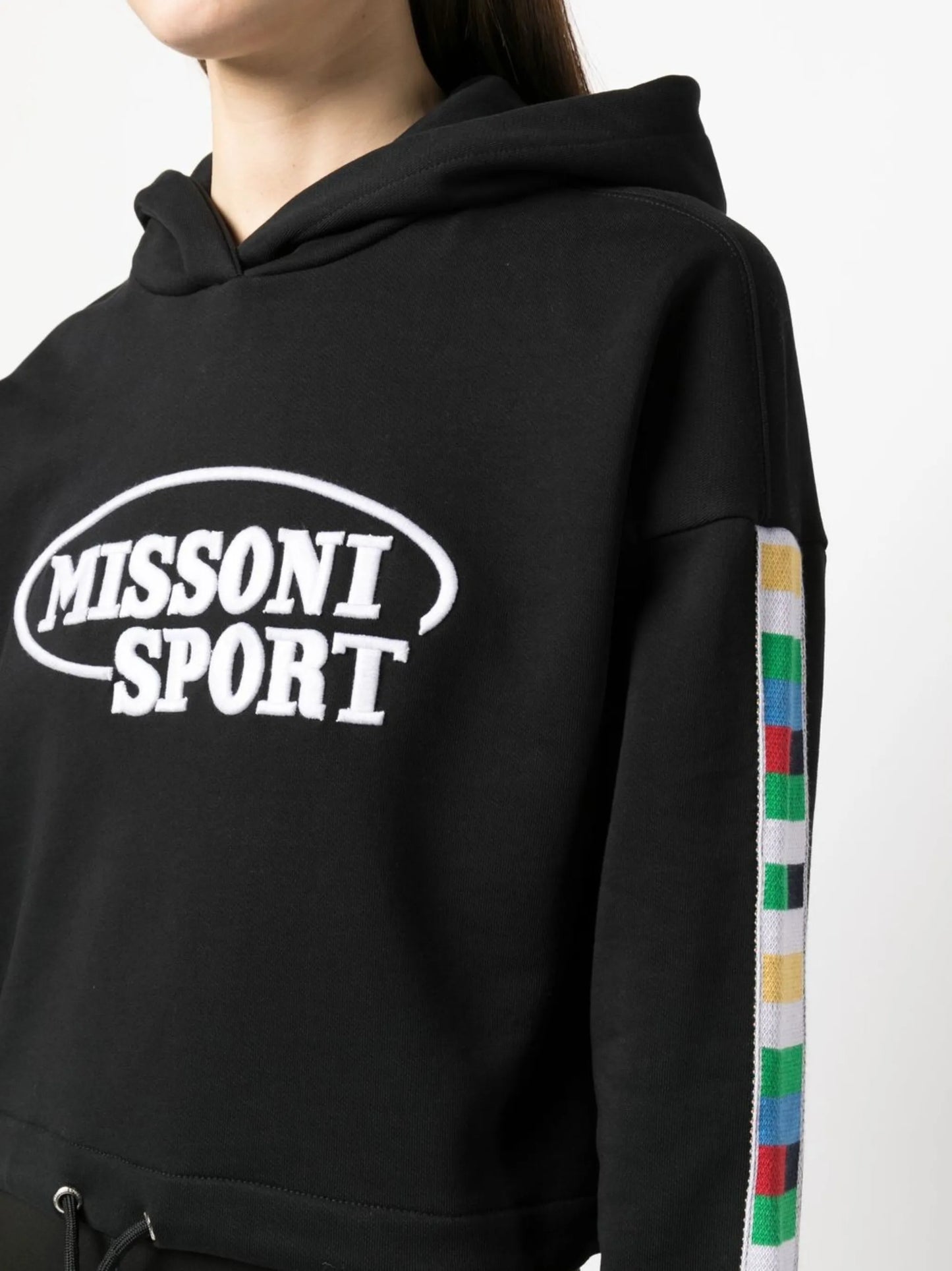 logo-print cropped hoodie