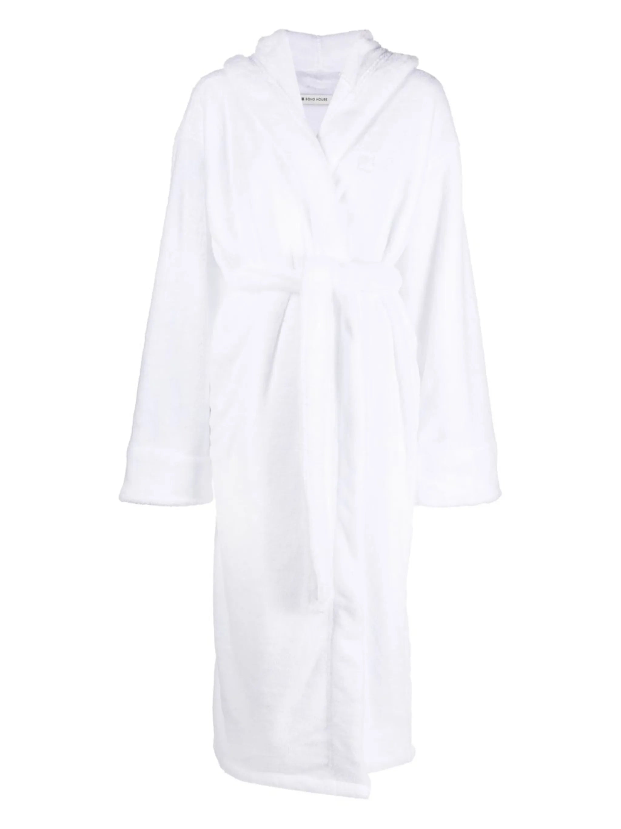 belted-waist hooded robe