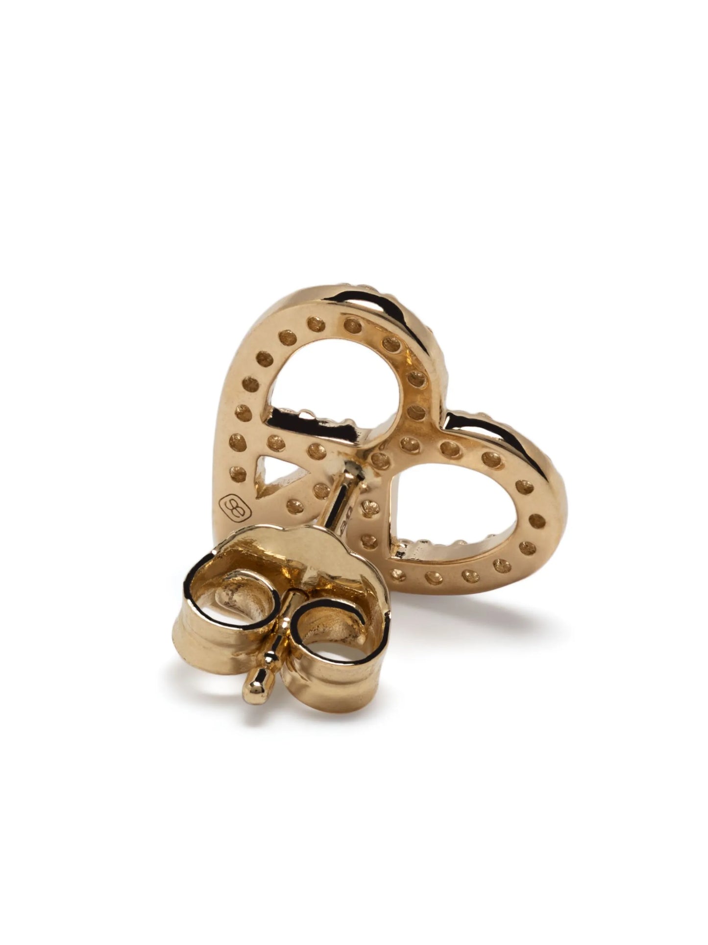 14kt yellow gold Peace Heart diamond earring