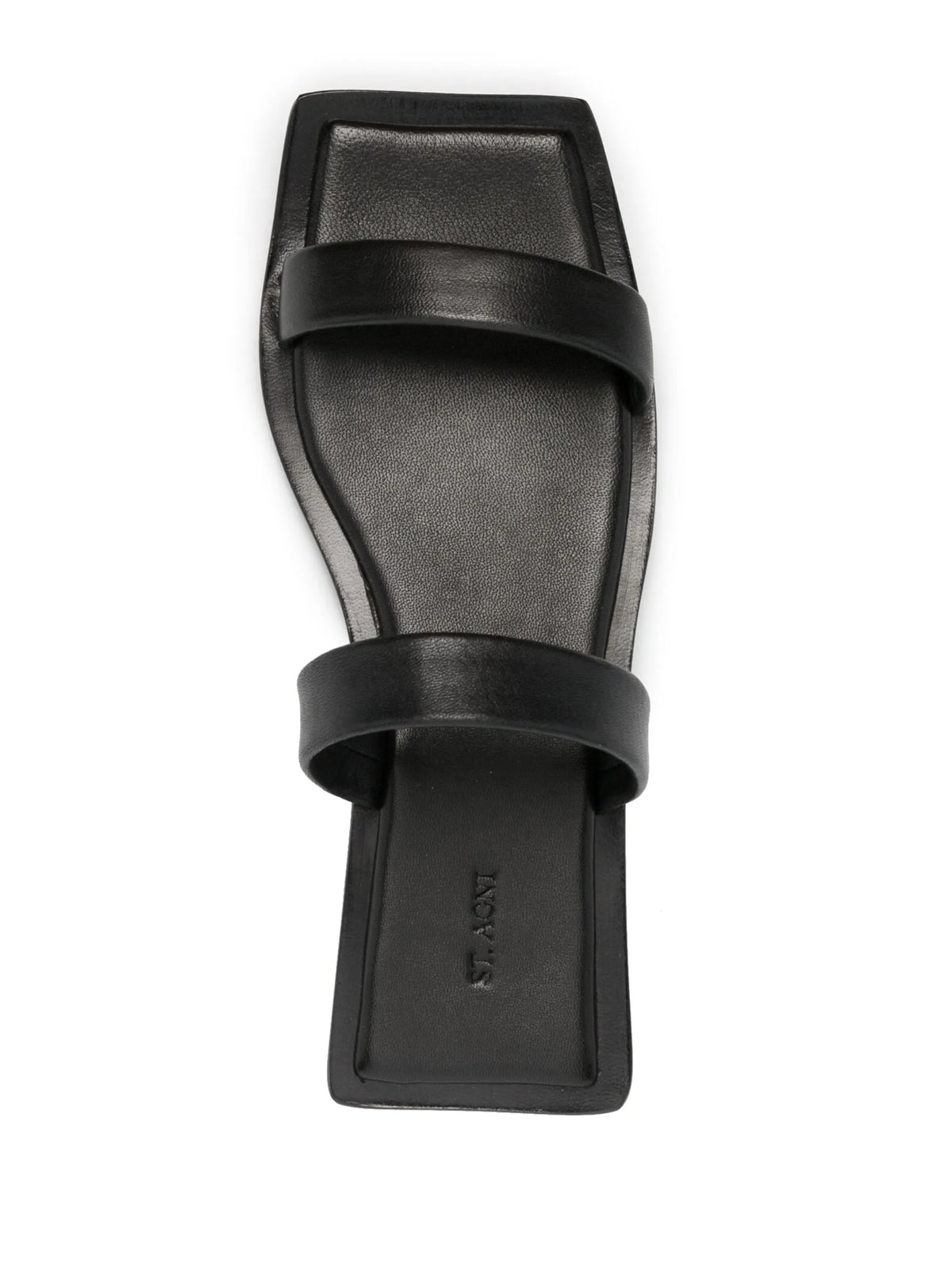 Minimal two strap leather slides