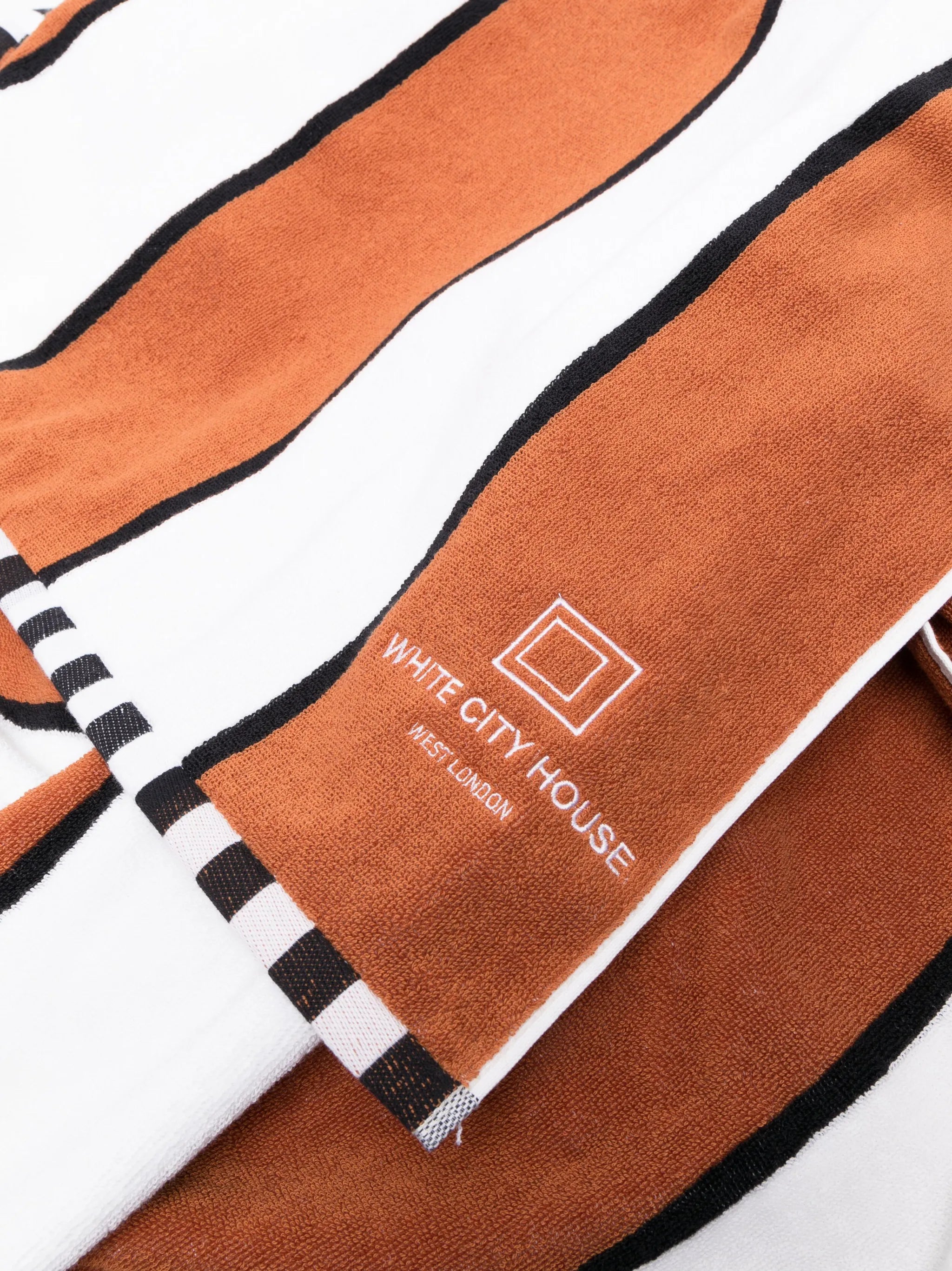 White City striped pool towel