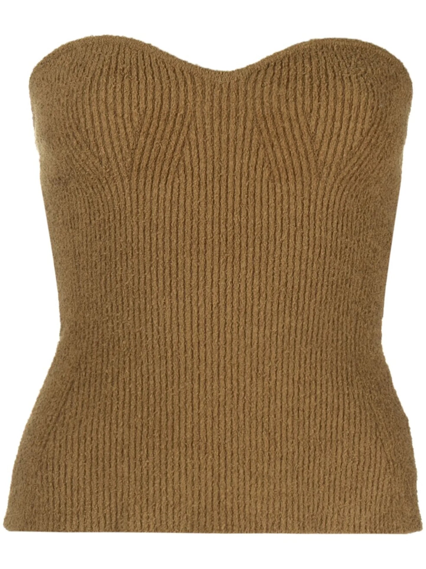 ribbed-knit bandeau top