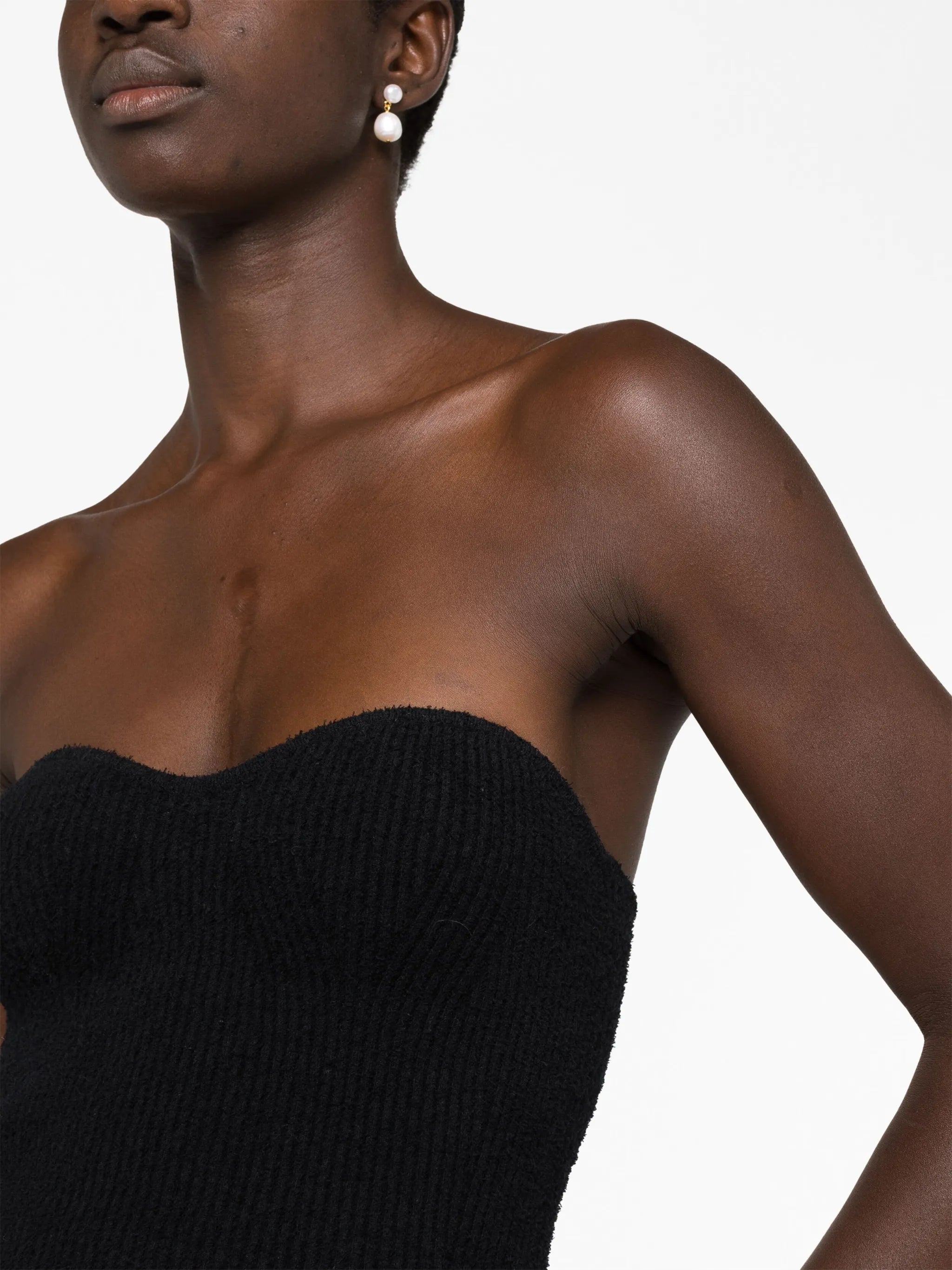 ribbed-knit bandeau top