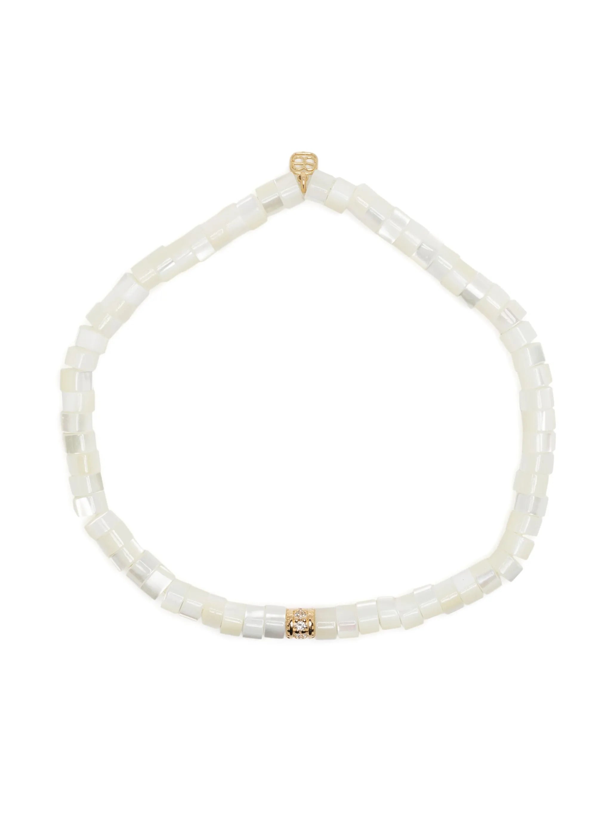 14kt yellow gold pearl and diamond bracelet