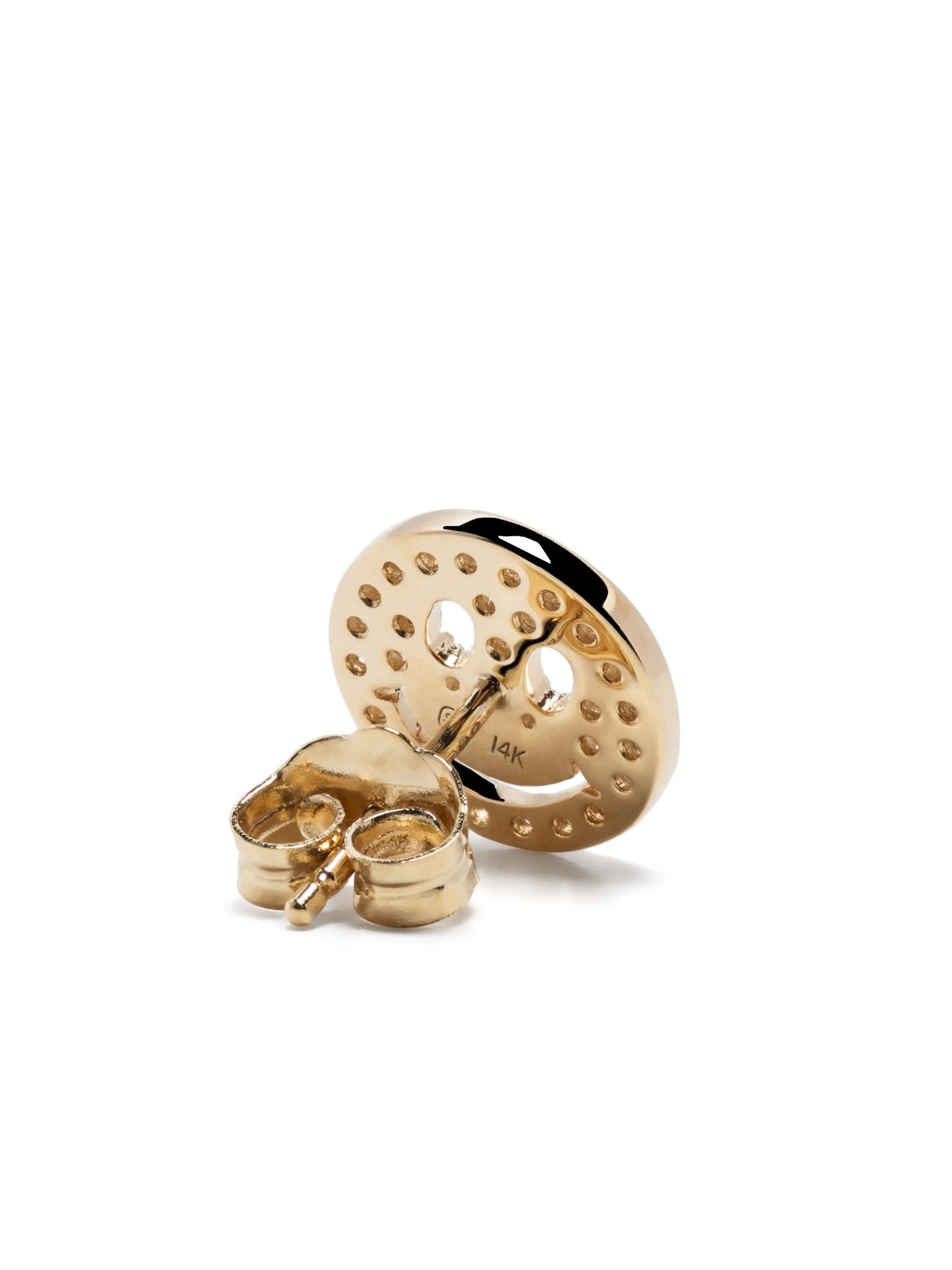 14kt yellow gold Happy Face diamond stud earring
