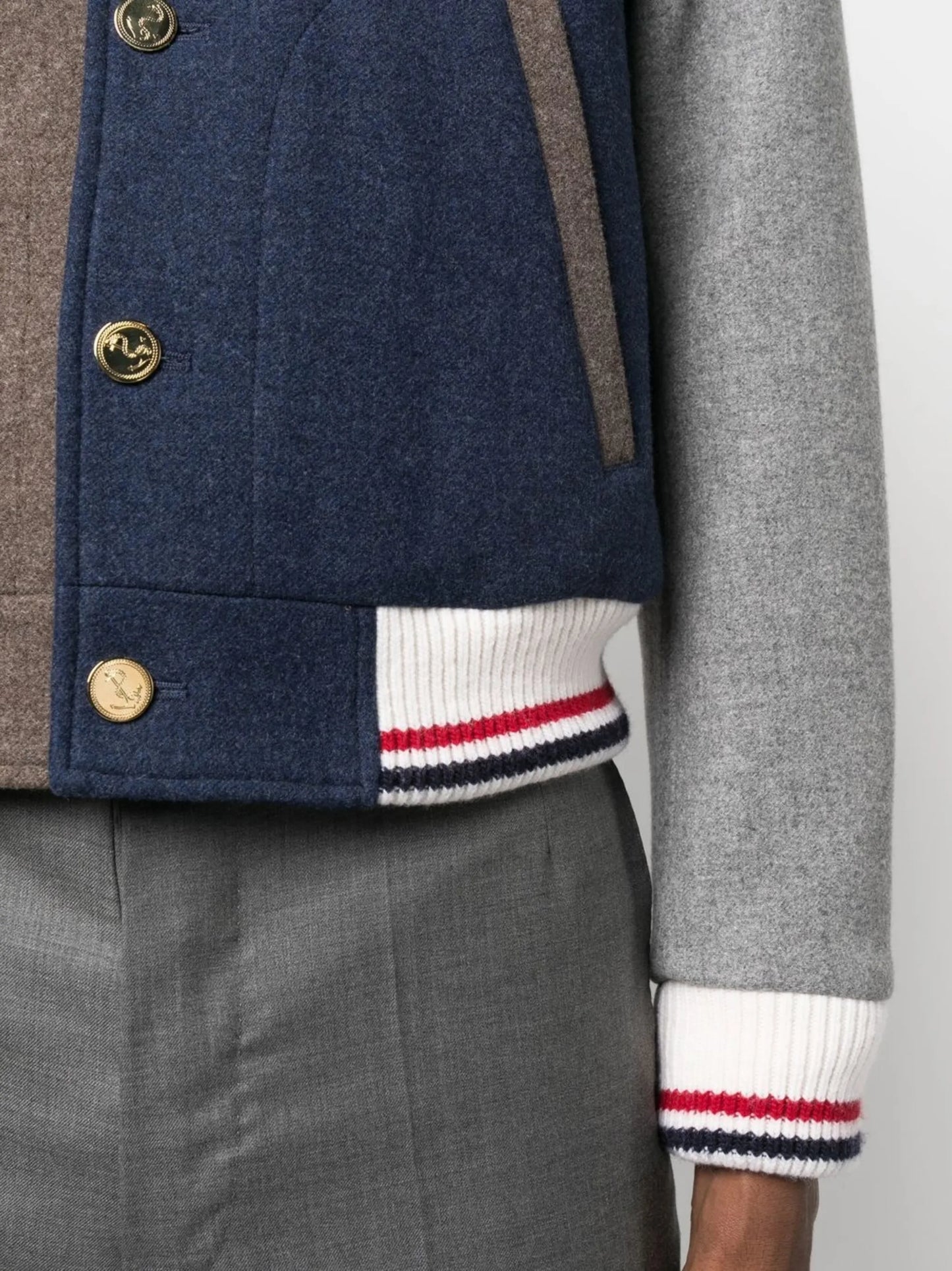 colour-block panel bomber jacket