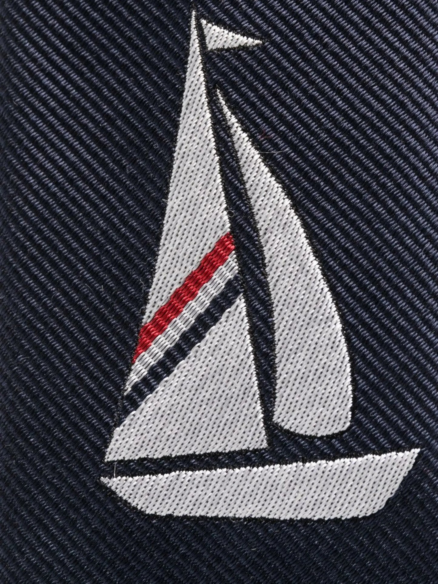 sailboat icon jacquard tie