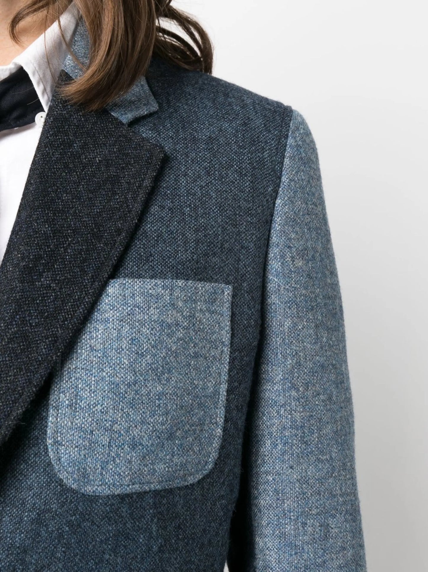 patchwork Donegal tweed blazer