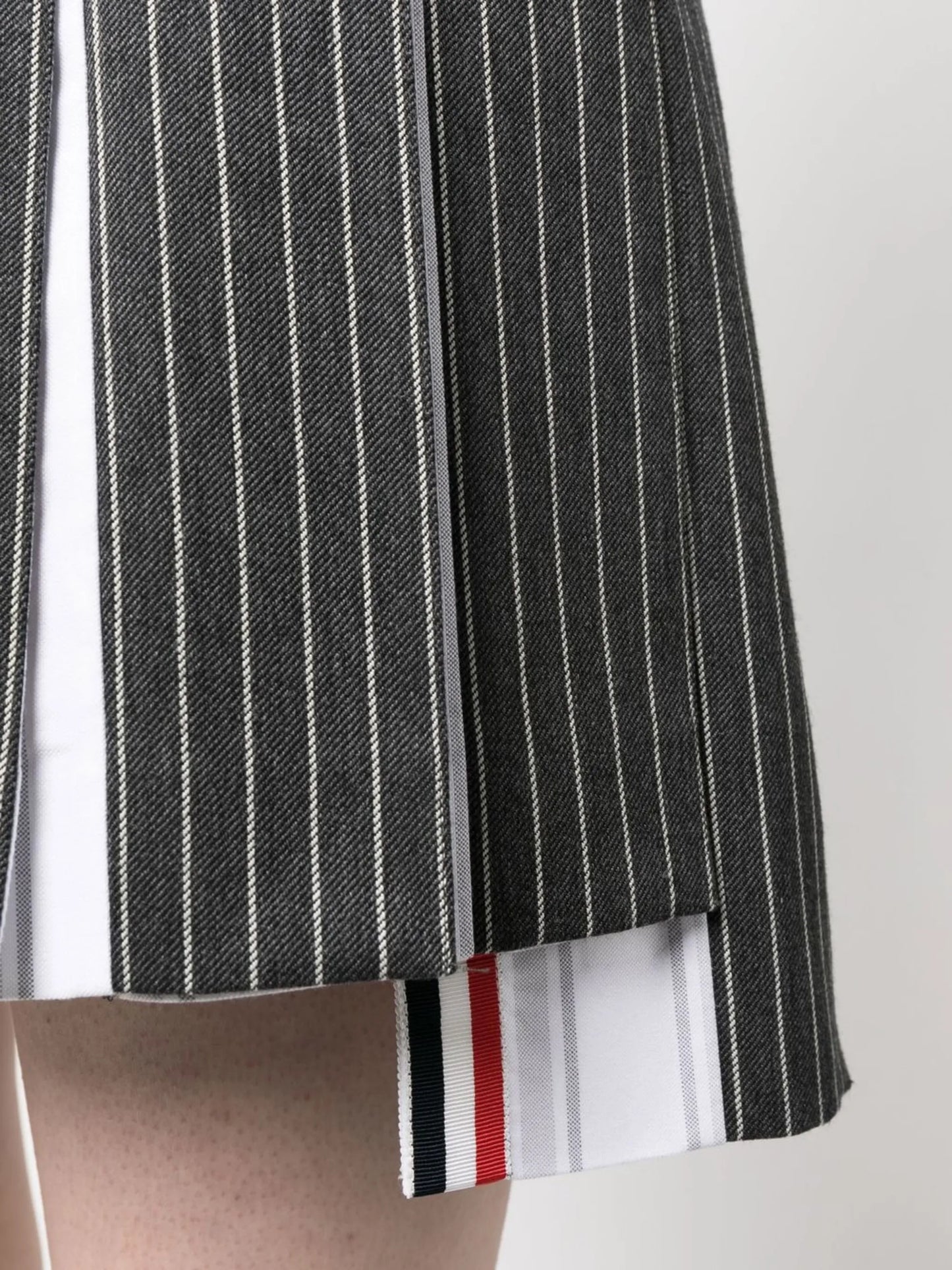 pinstripe-print pleated skirt