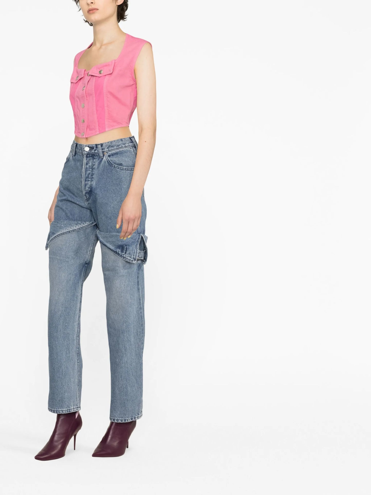 cropped denim top