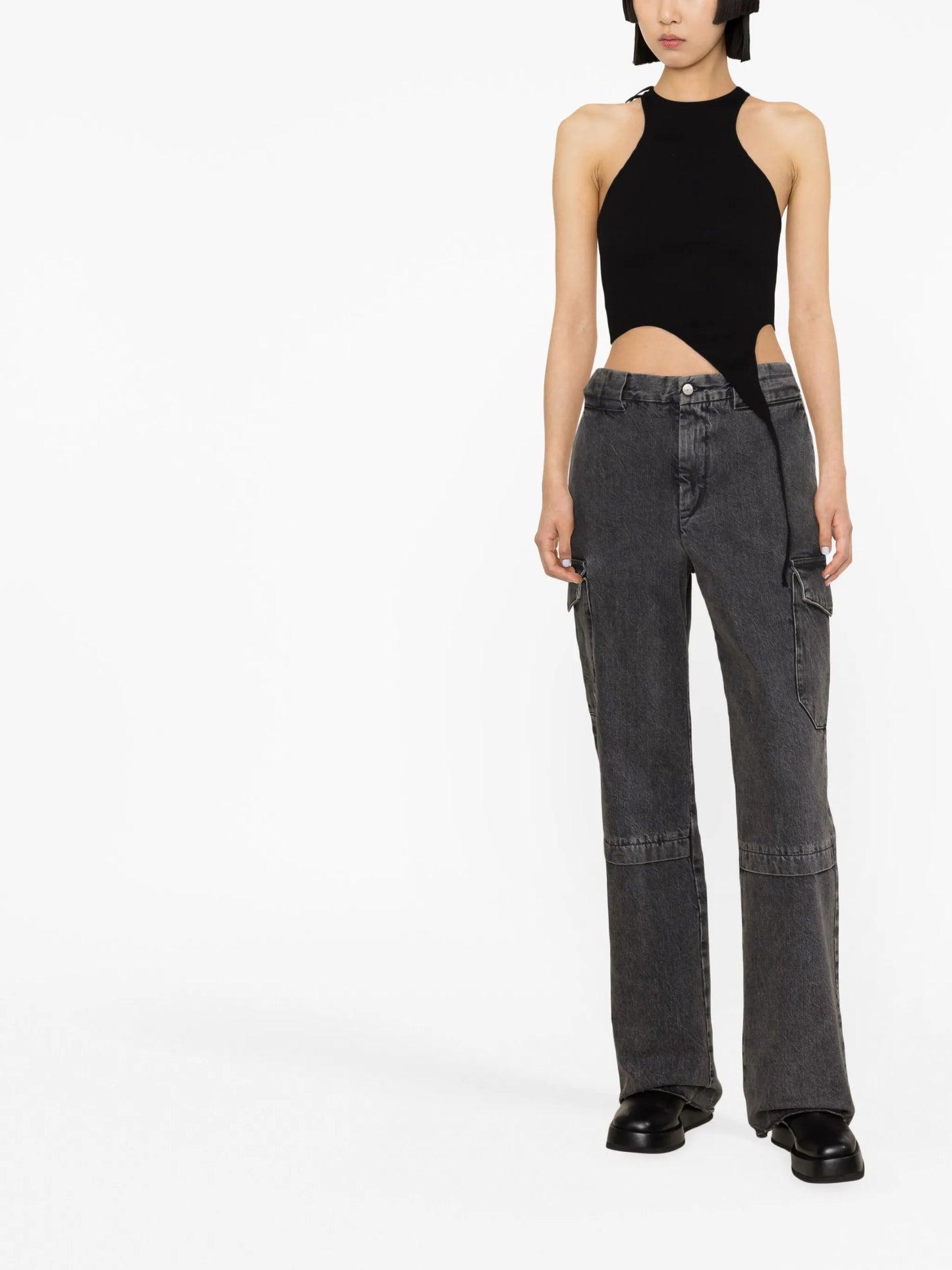 ribbed halterneck top