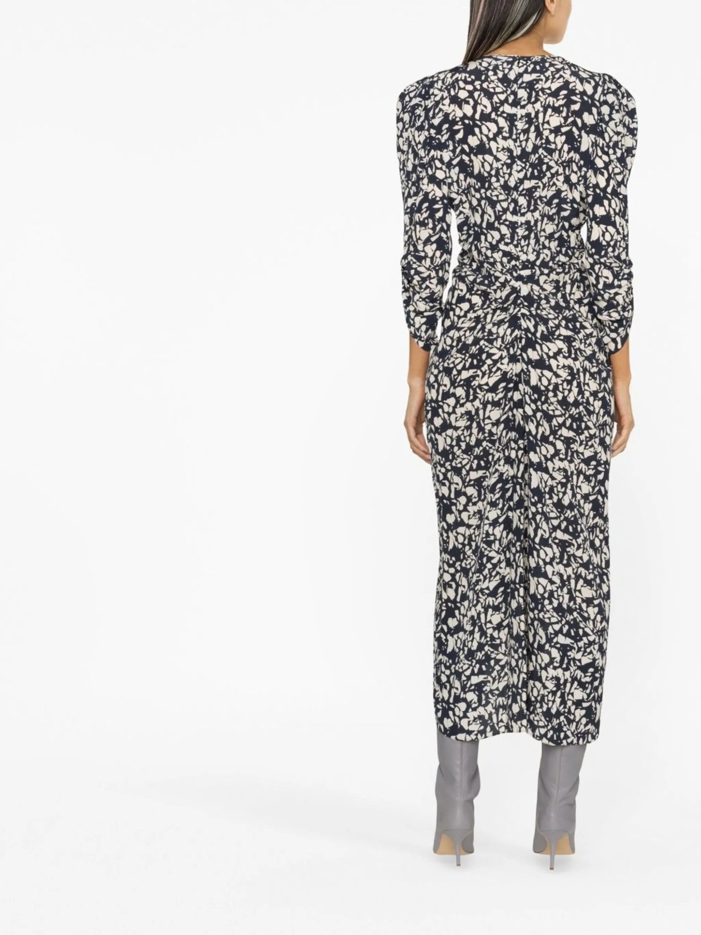 V-neck midi dress