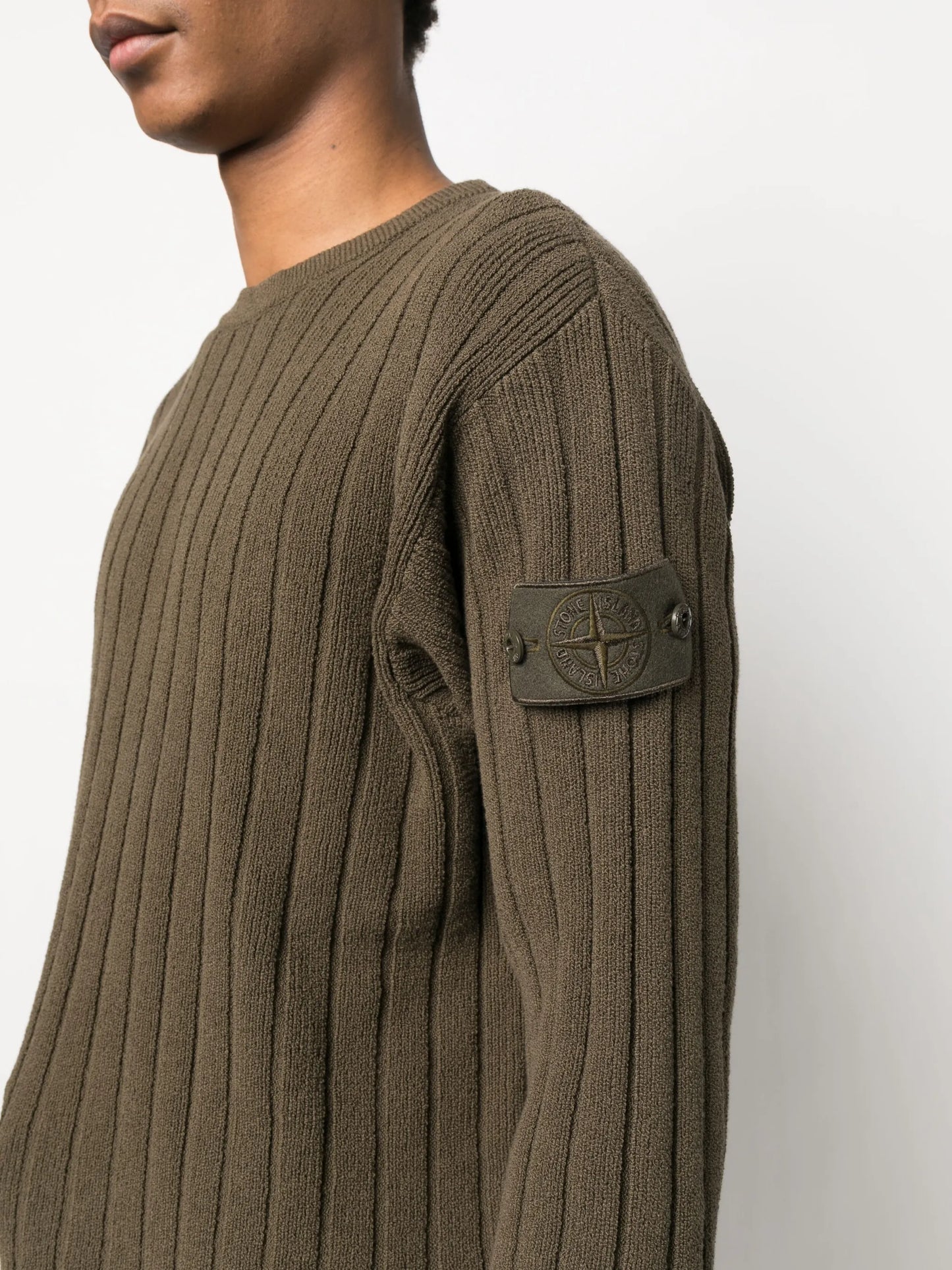 logo-patch ribbed jumper