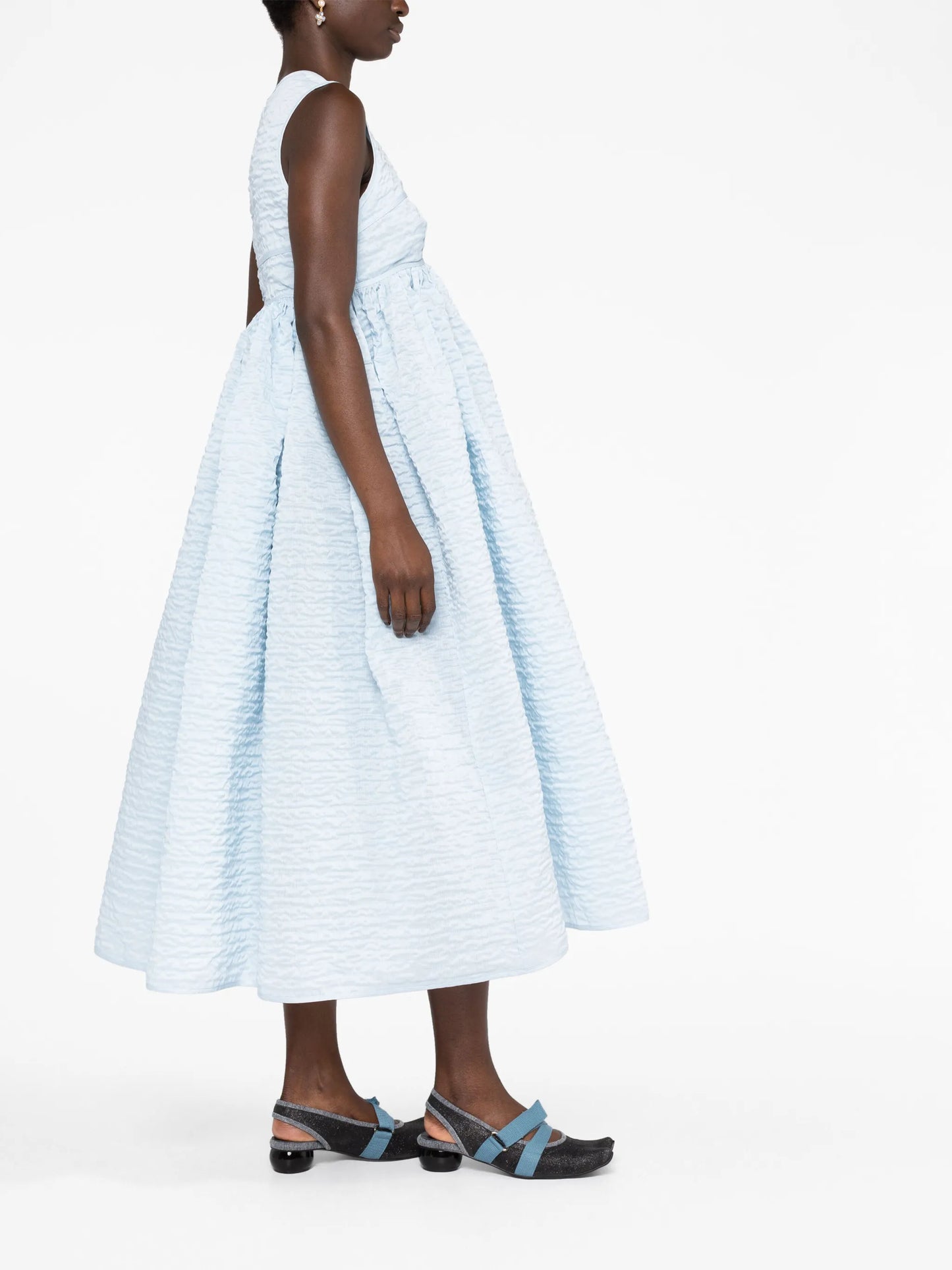 Soleil matelassé midi dress
