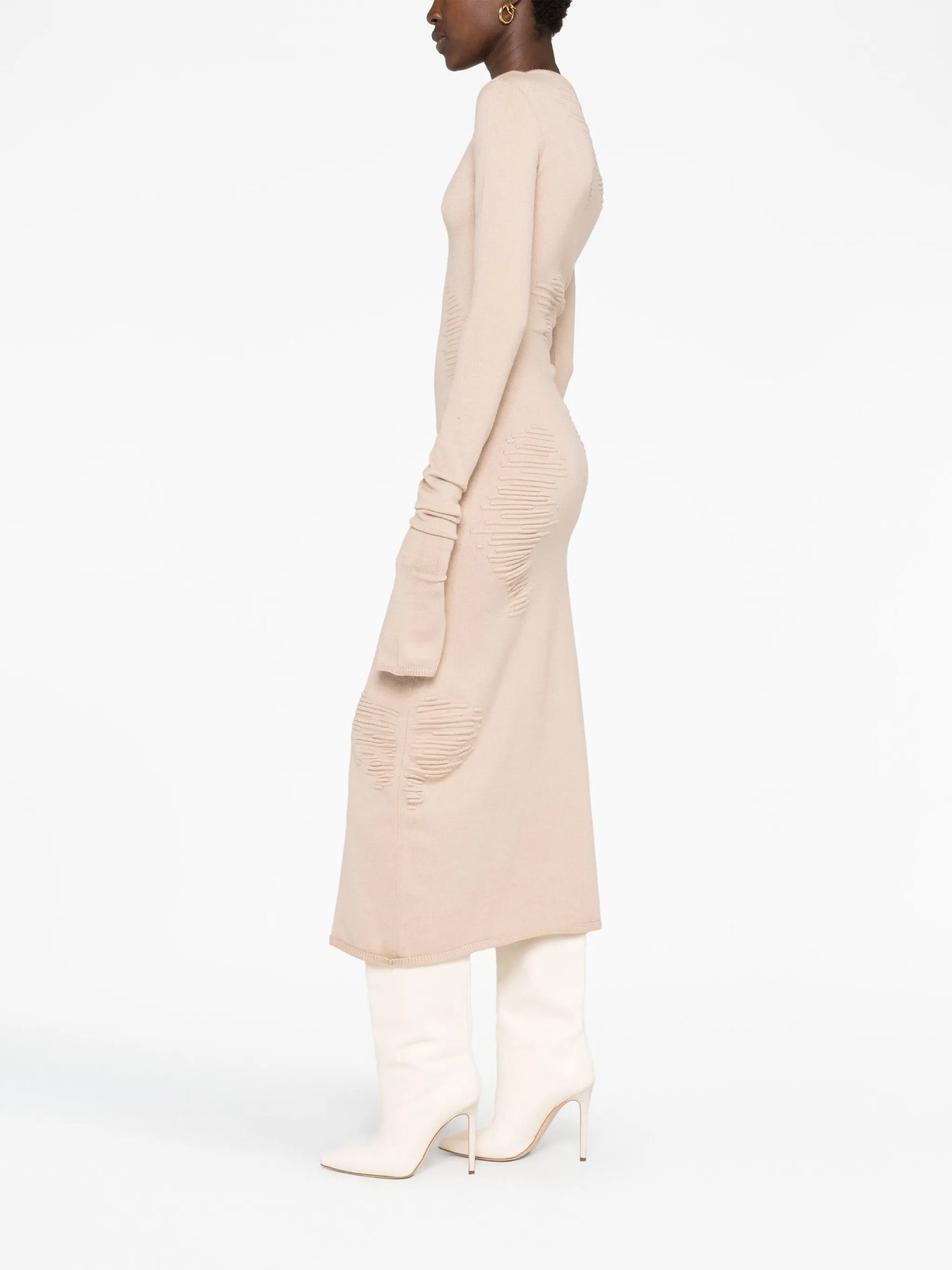 Muscle ribbed-jacquard dress