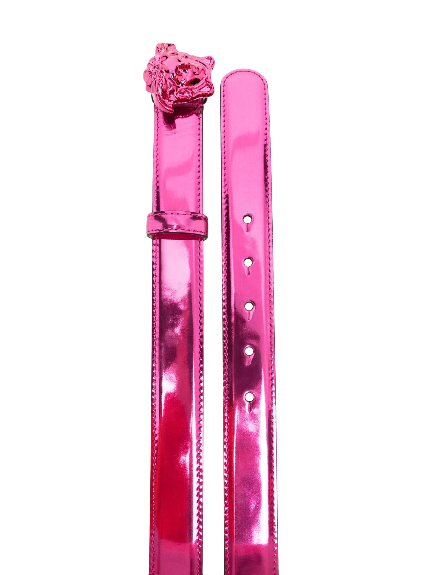 Medusa metallic leather belt