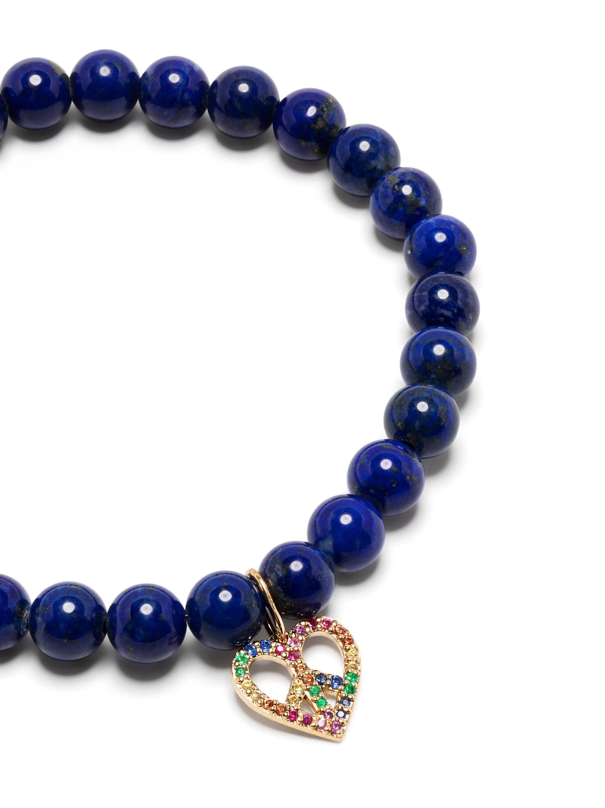 14kt yellow gold Peace Heart multi-stone bracelet
