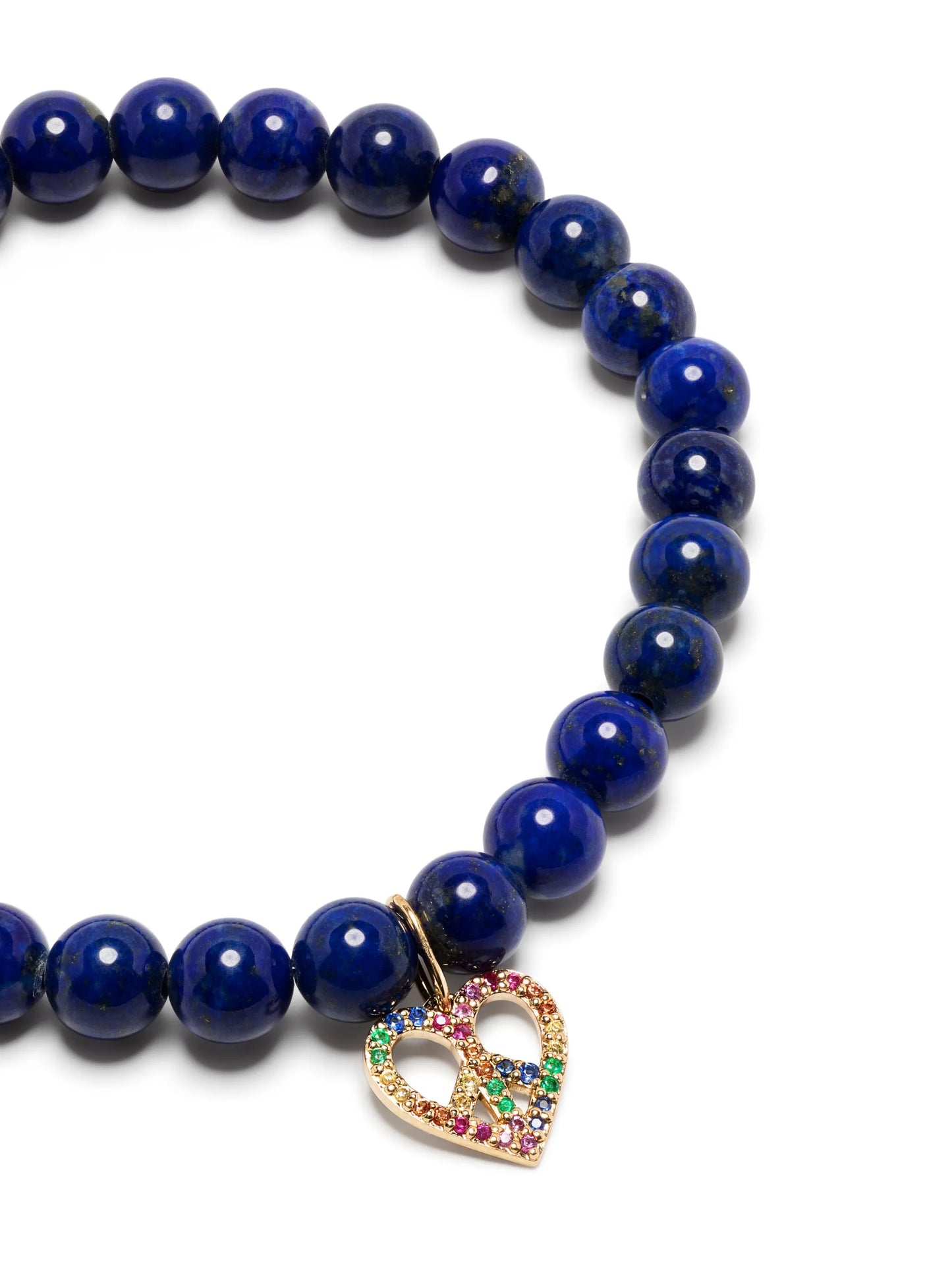14kt yellow gold Peace Heart multi-stone bracelet