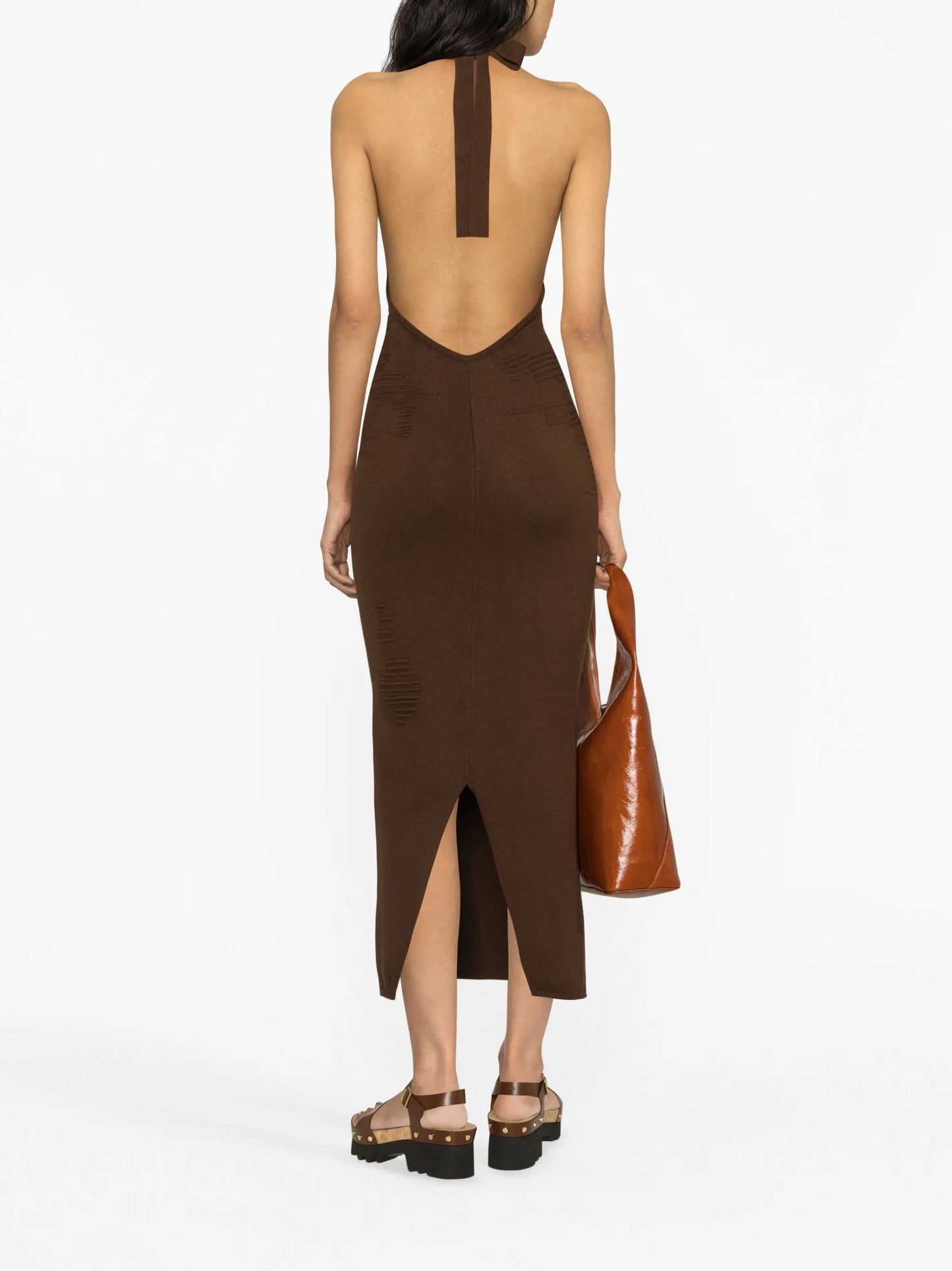 halterneck open-back dress