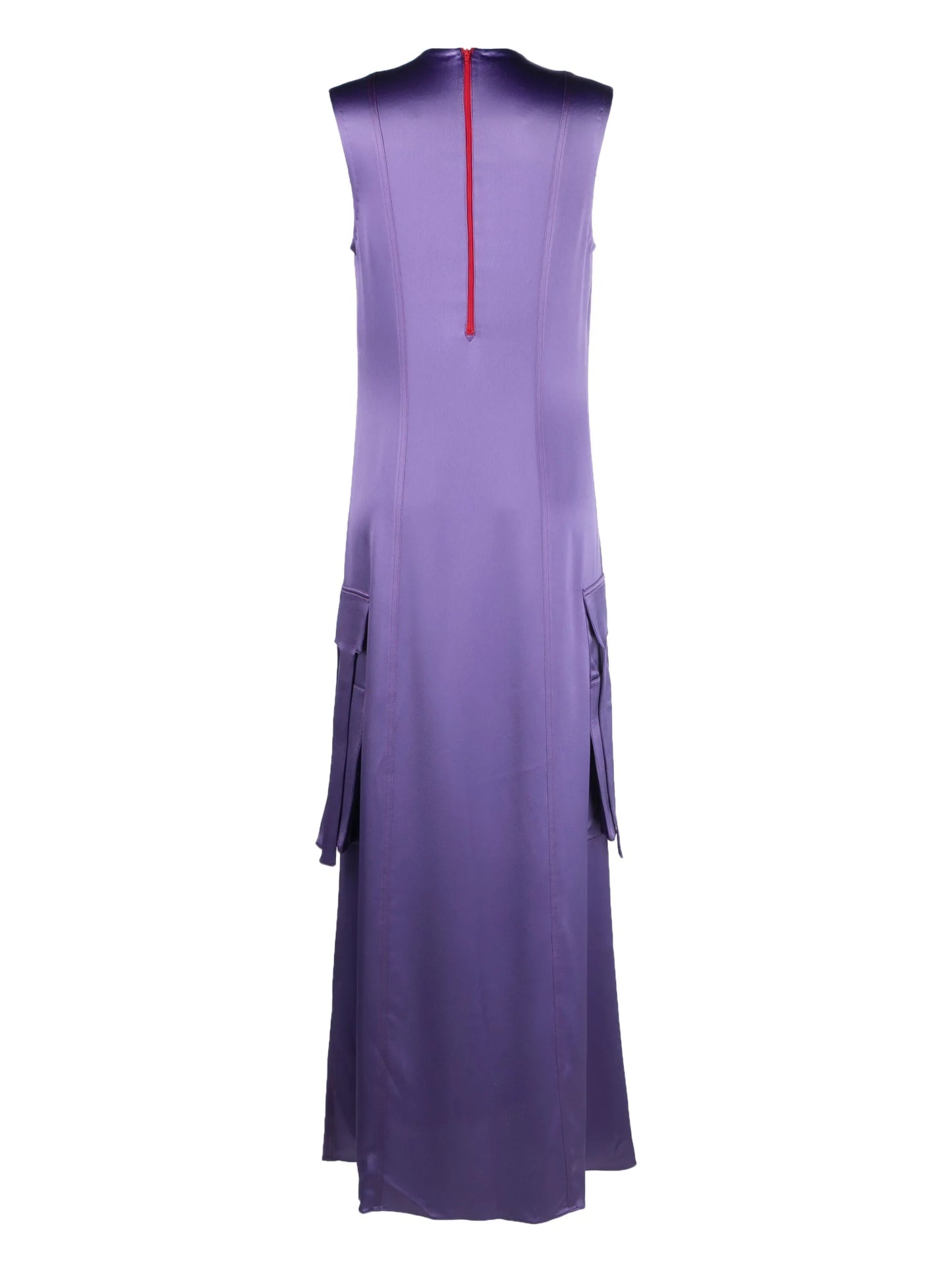 cargo-pocket satin dress