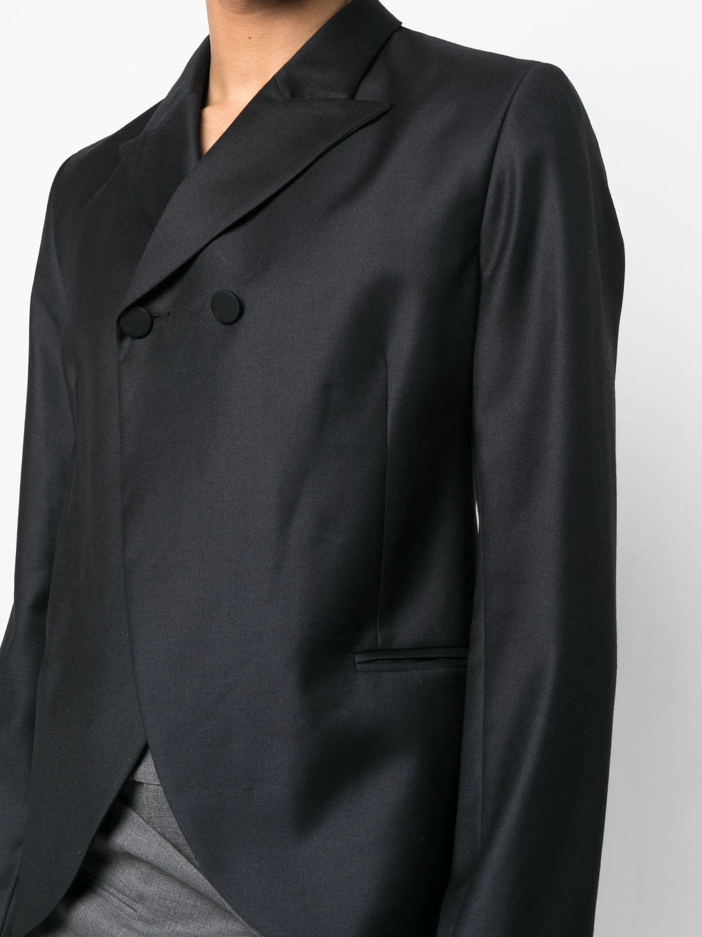 double-breasted cropped blazer