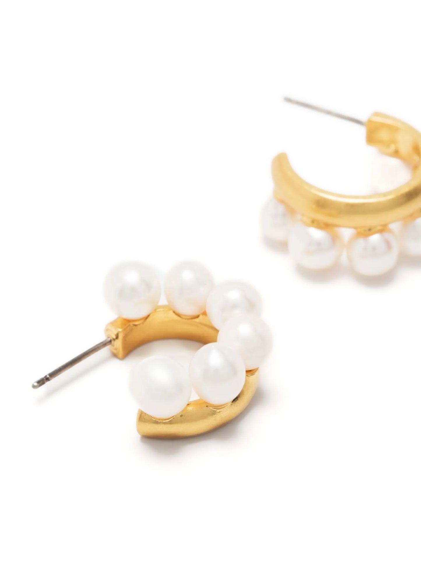 pearl-detail hoop earrings