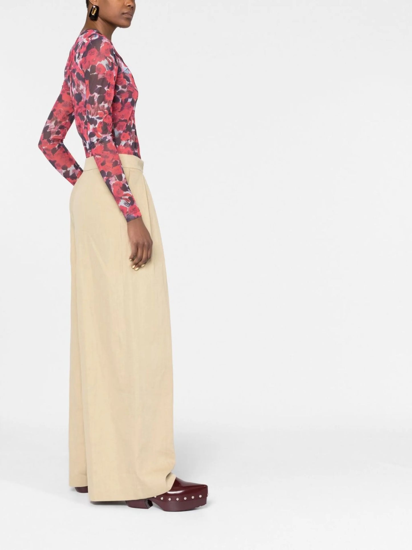 floral-print long-sleeve T-shirt