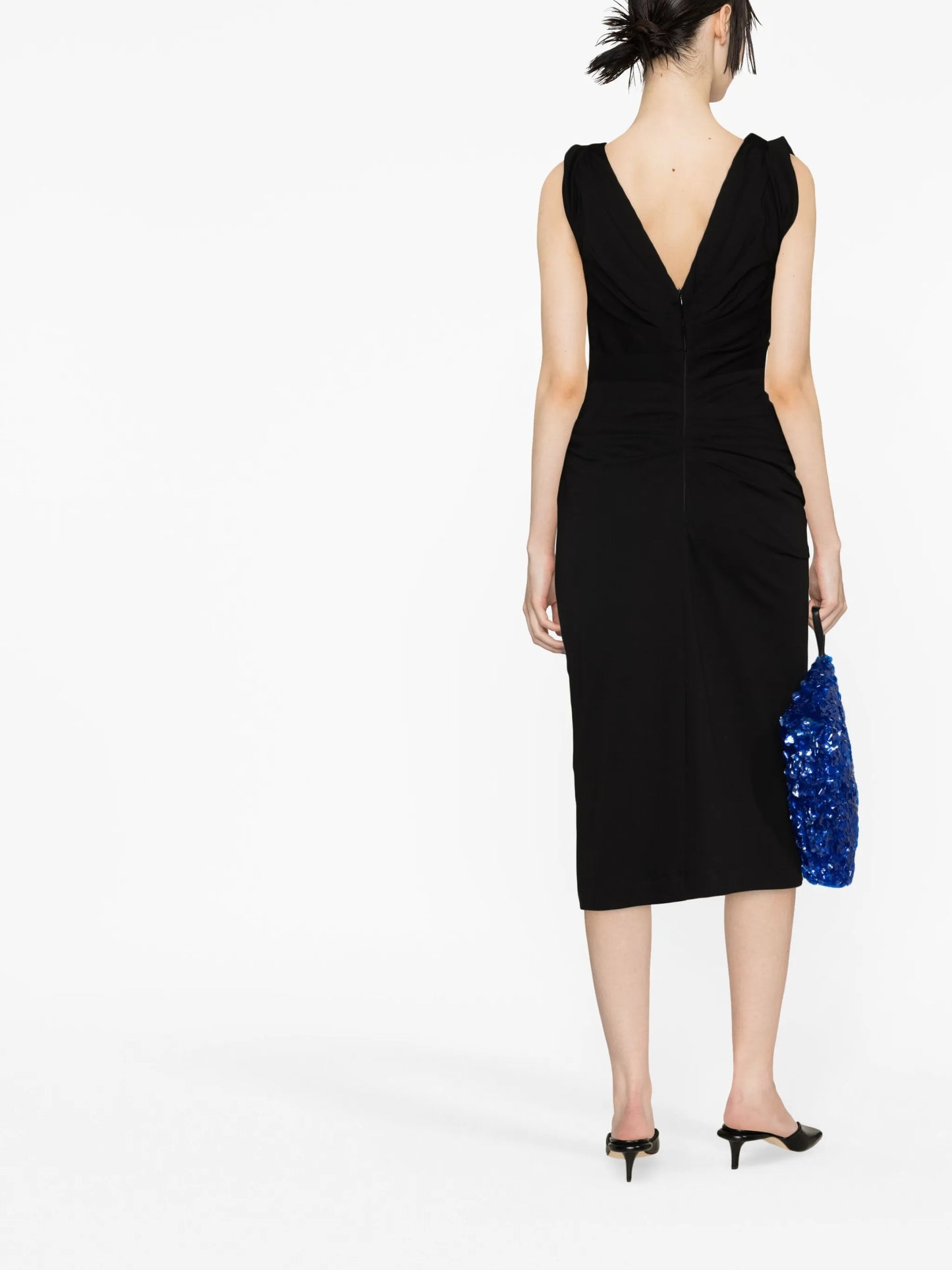 draped midi dress