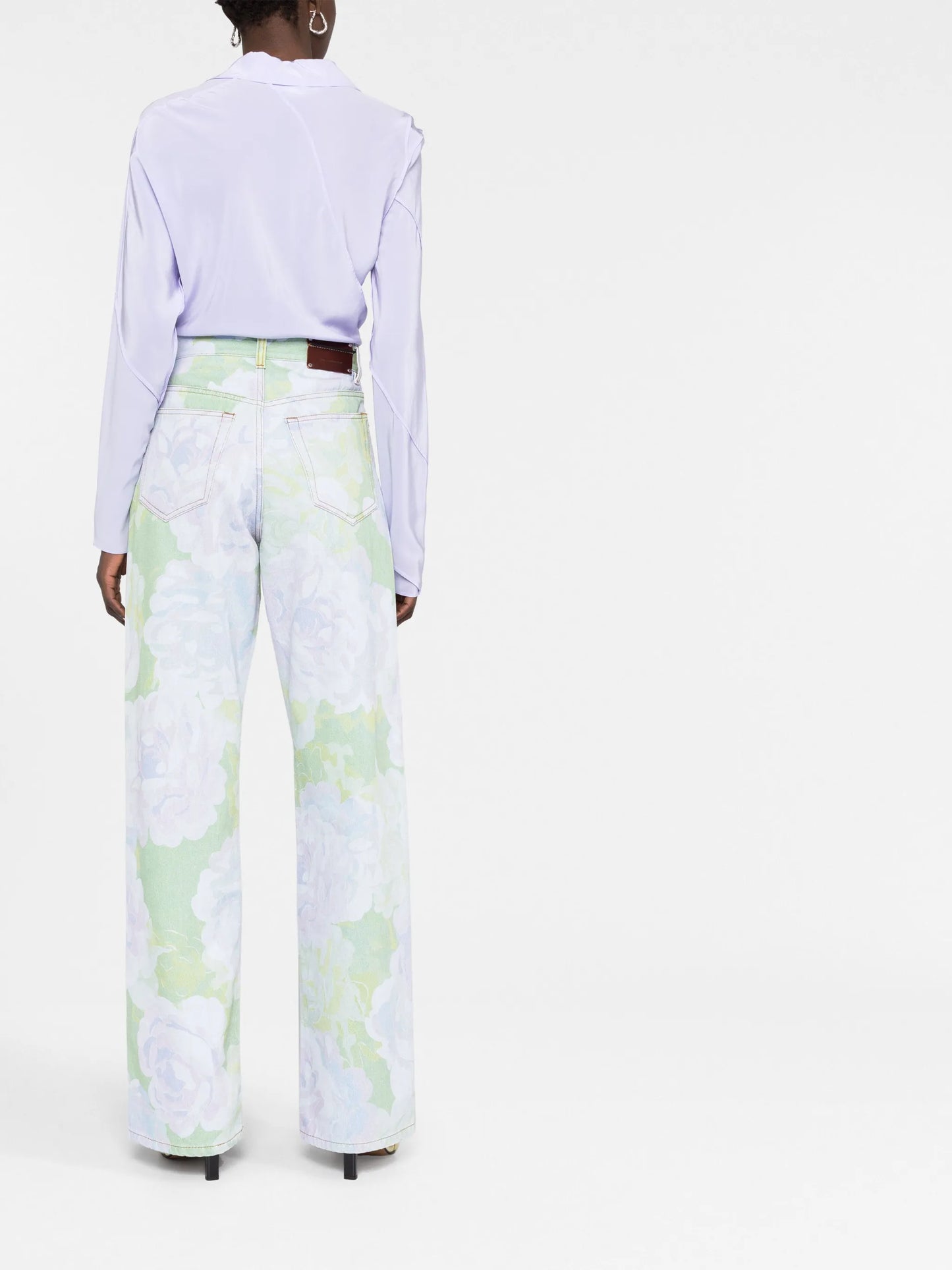 Peyton floral-print straight-leg jeans