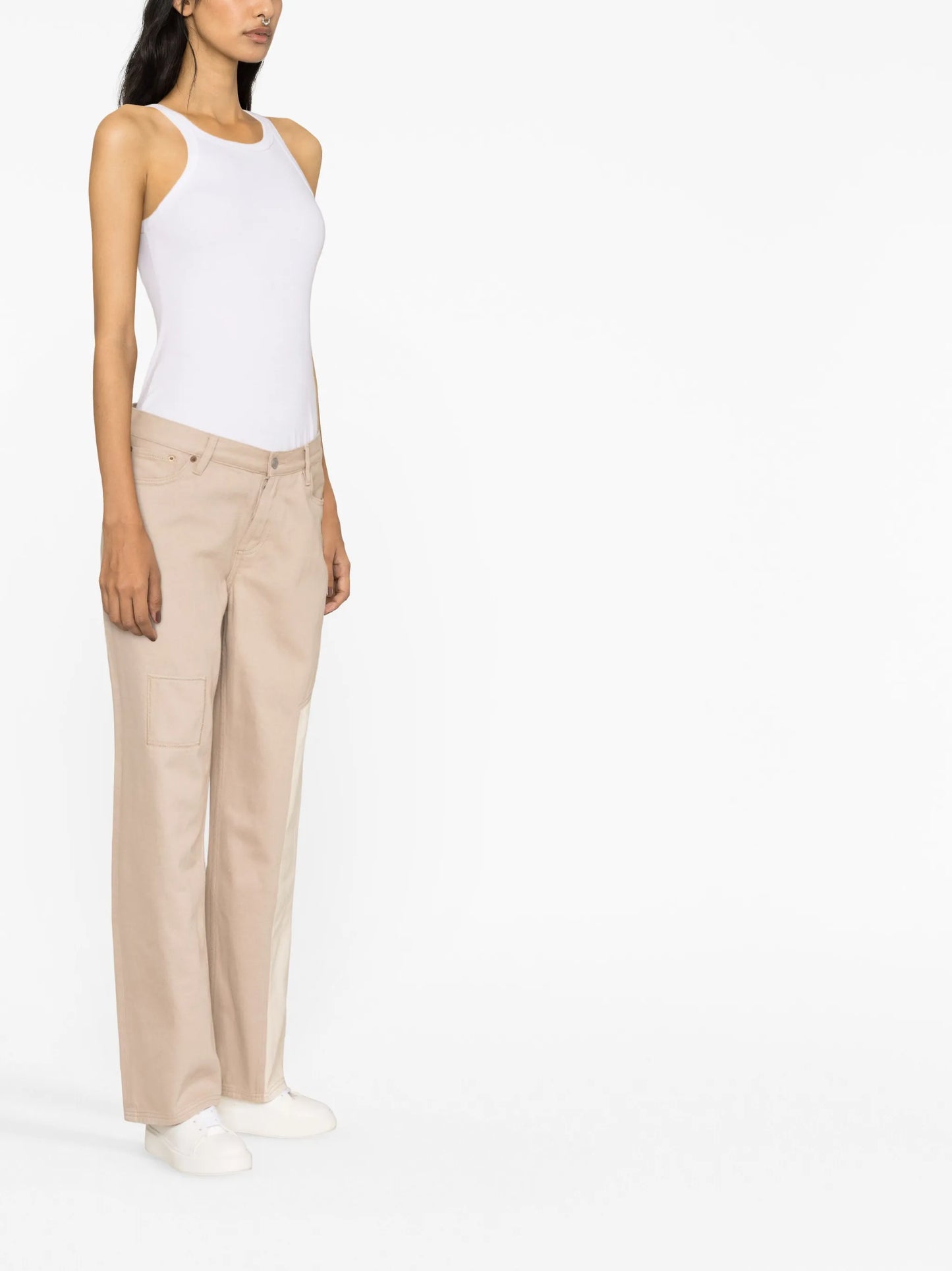 multi-panel denim jeans