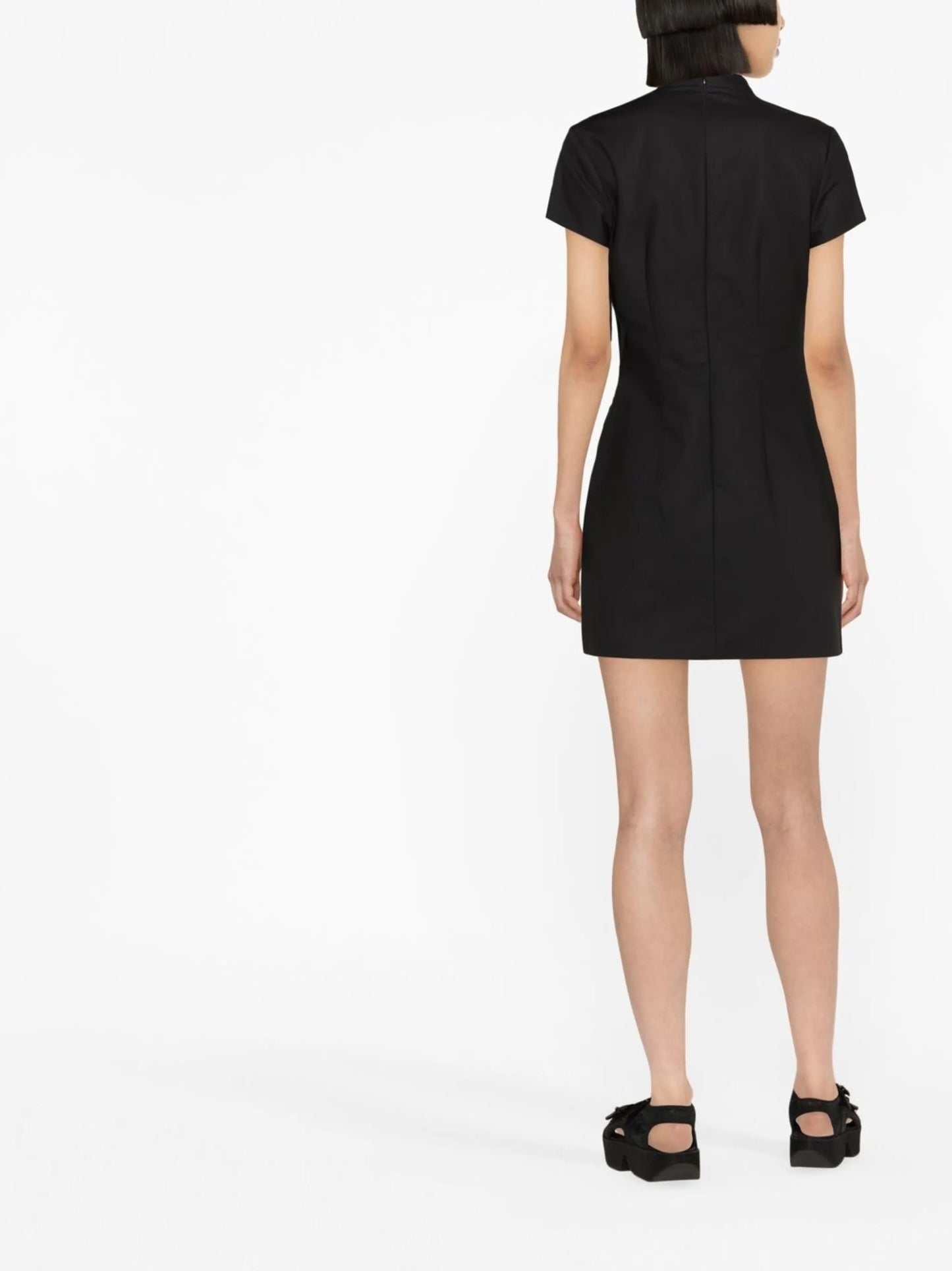 Trapeze lace-detail mini dress