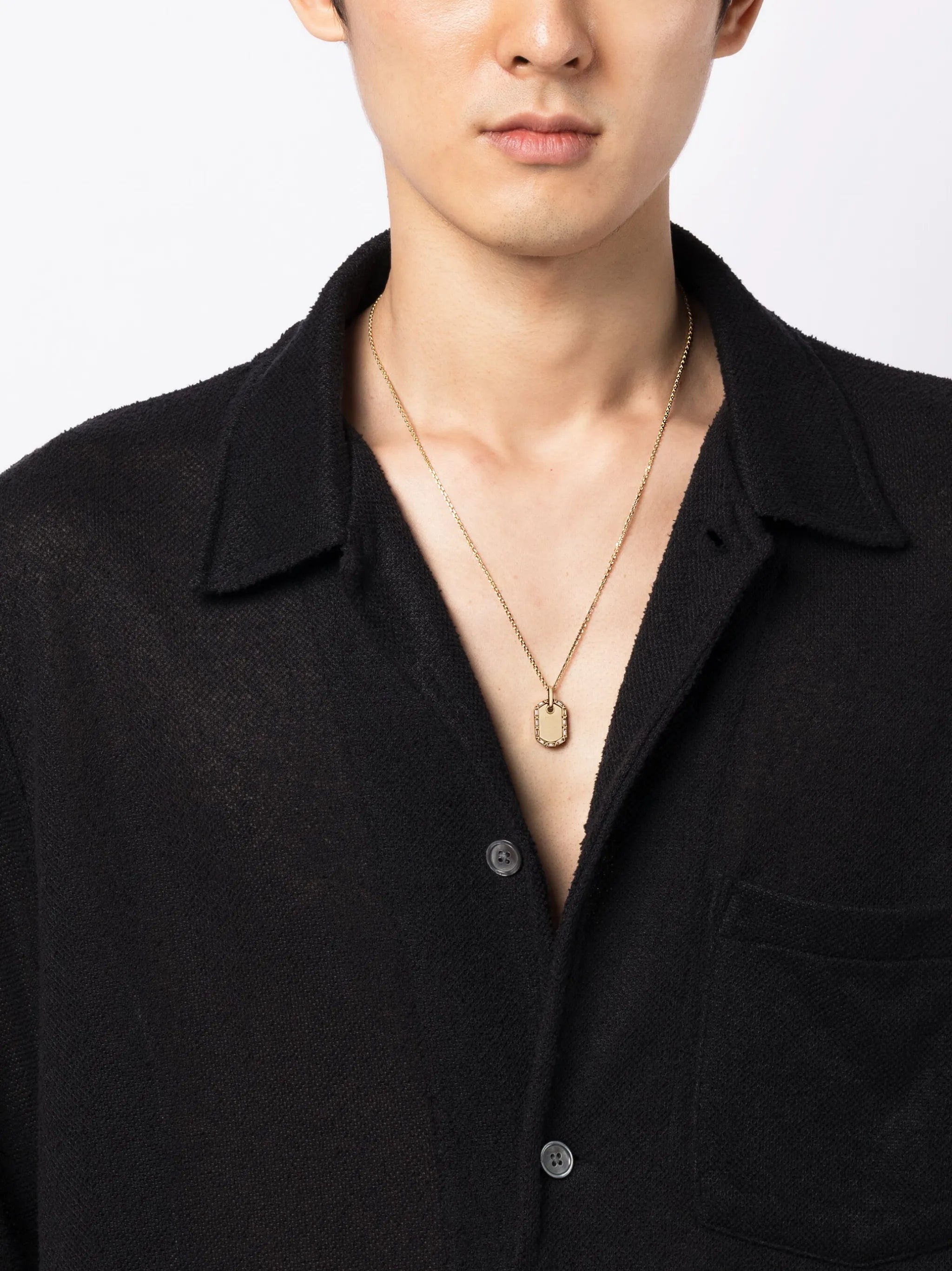 pendant rolo-chain necklace