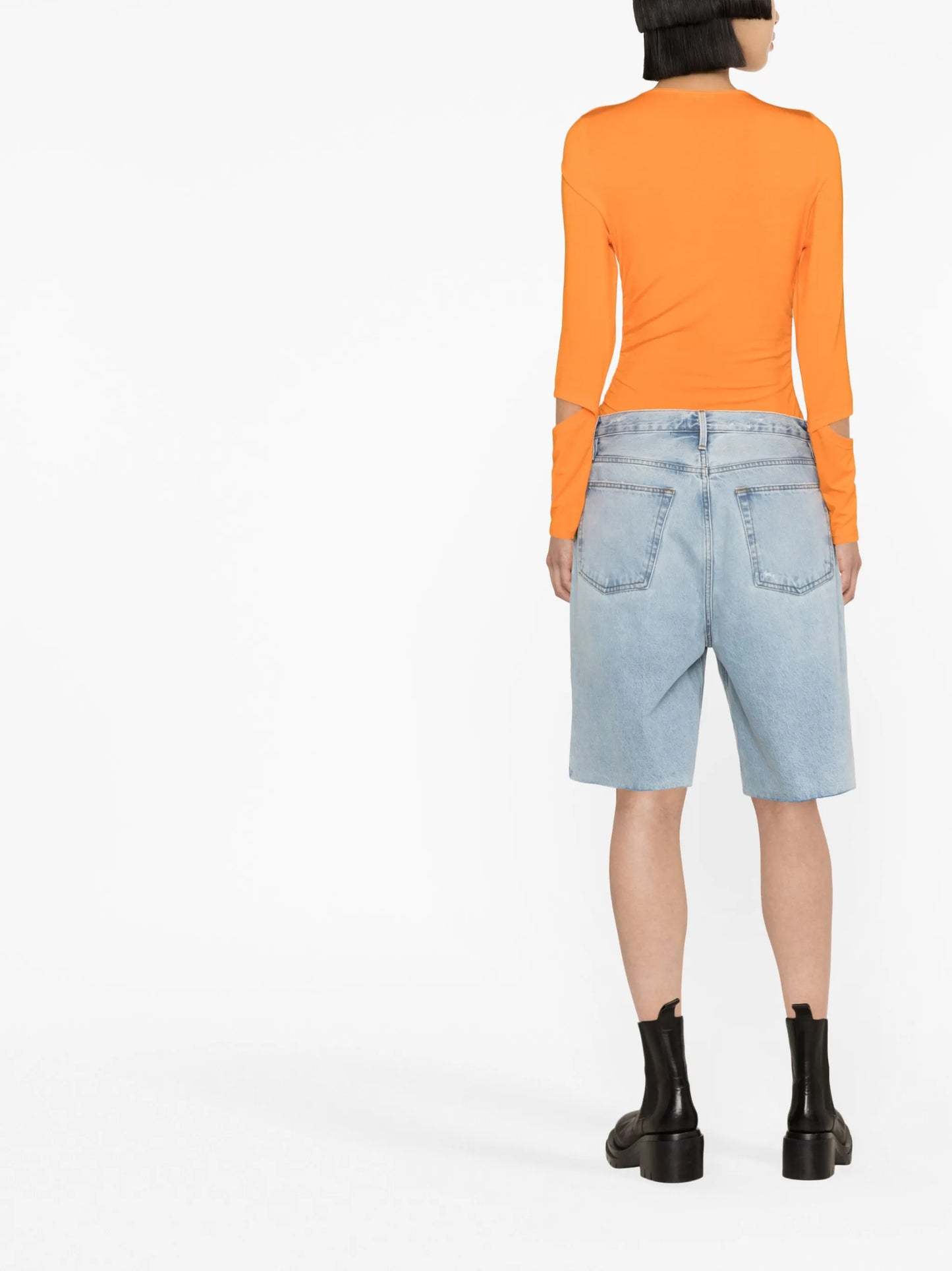 high-waisted denim shorts