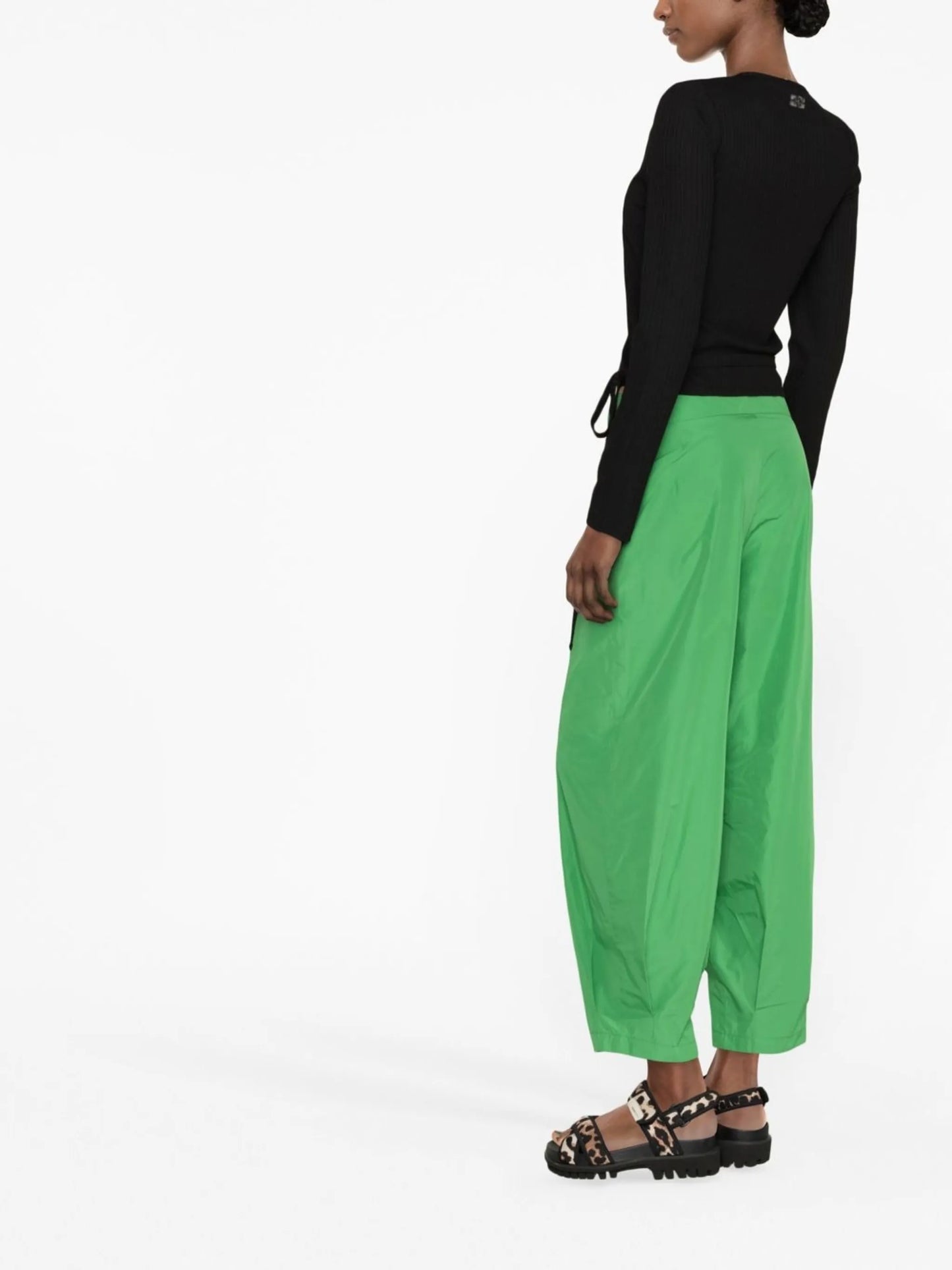 ribbed jersey wrap blouse