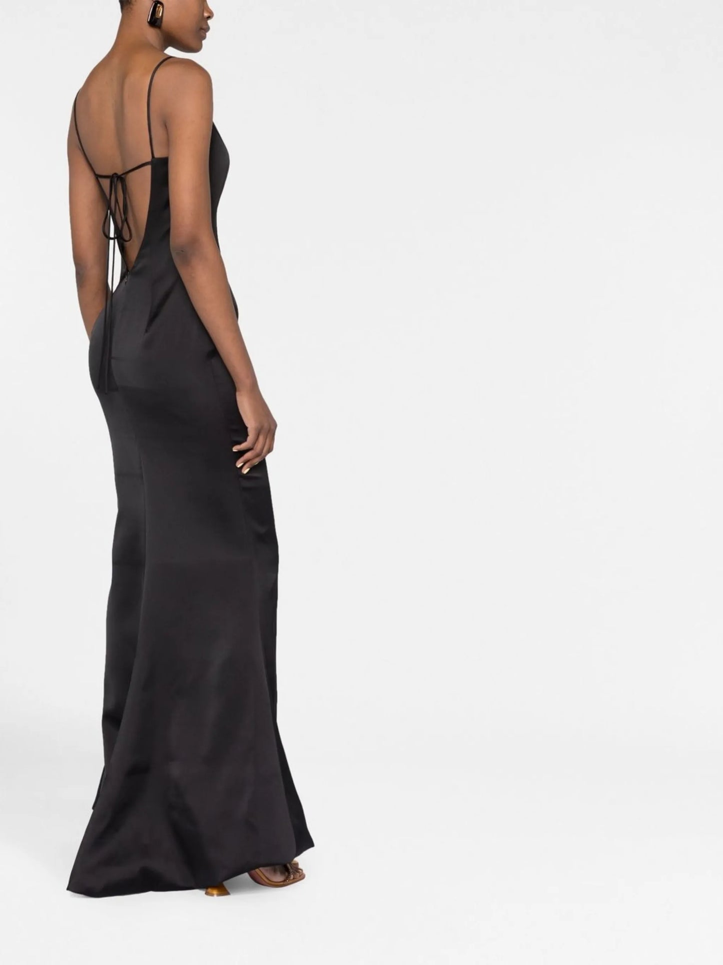 square-neck open-back gown