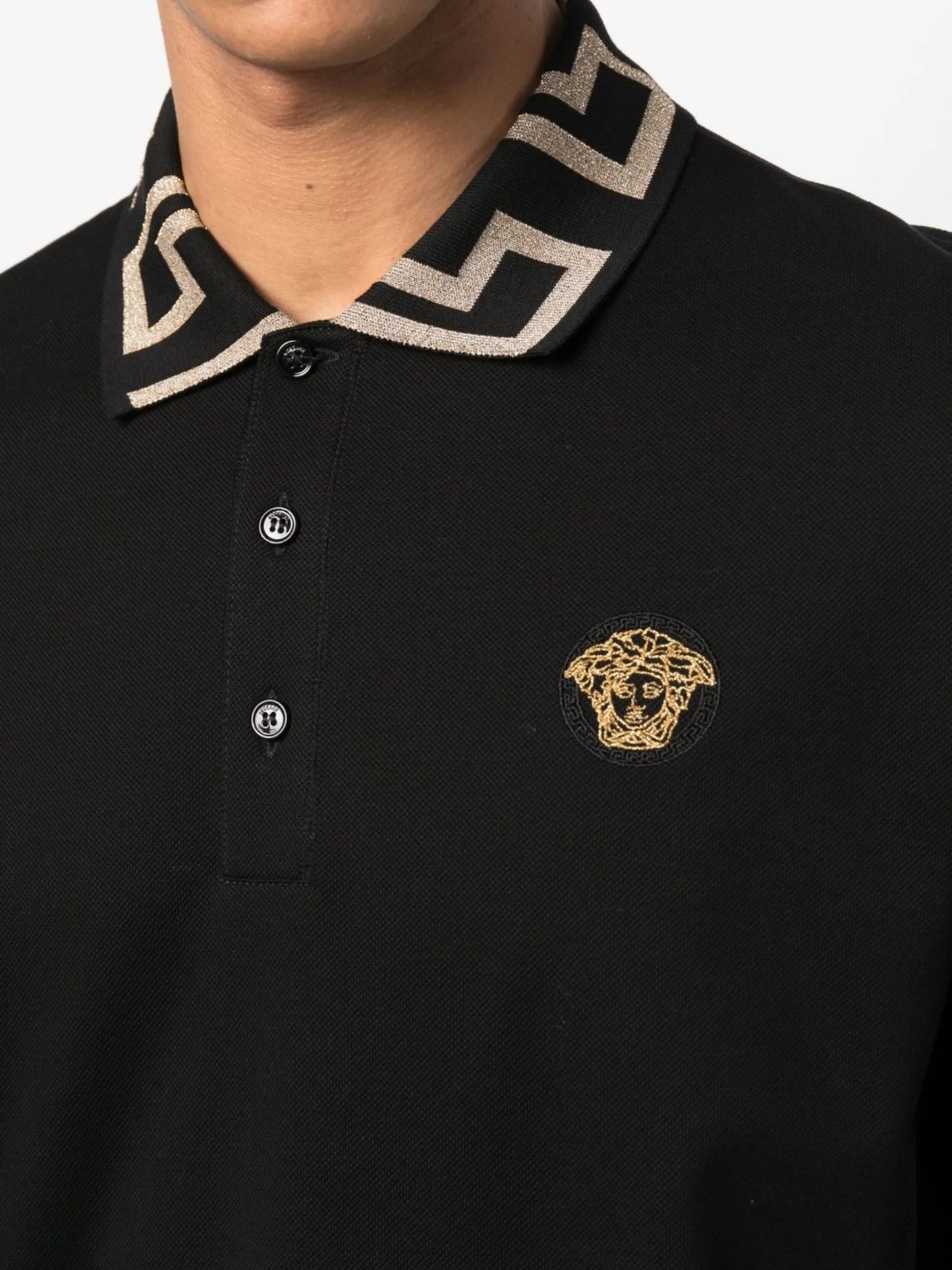 embroidered short-sleeved polo shirt