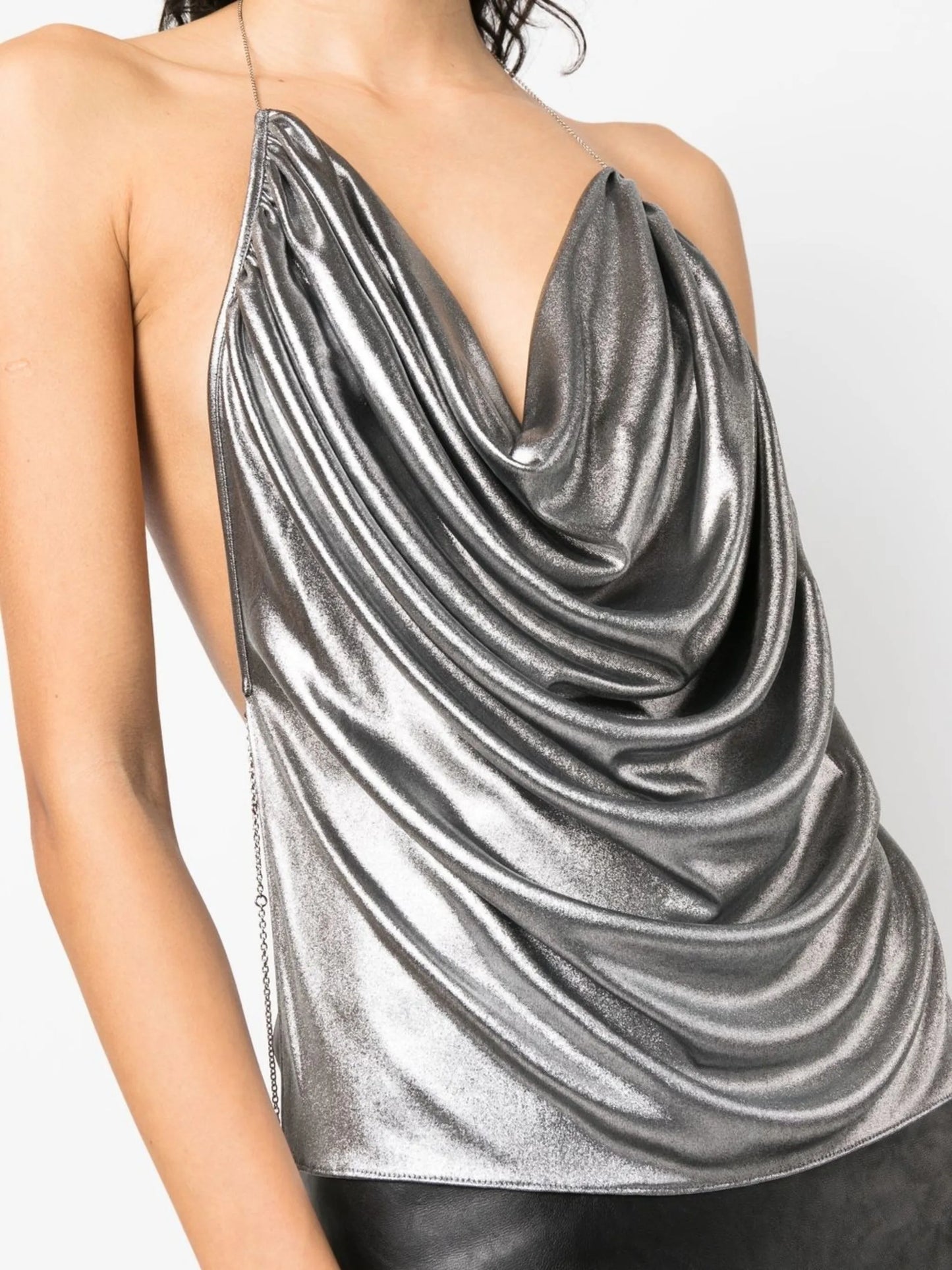 draped-detail halterneck top