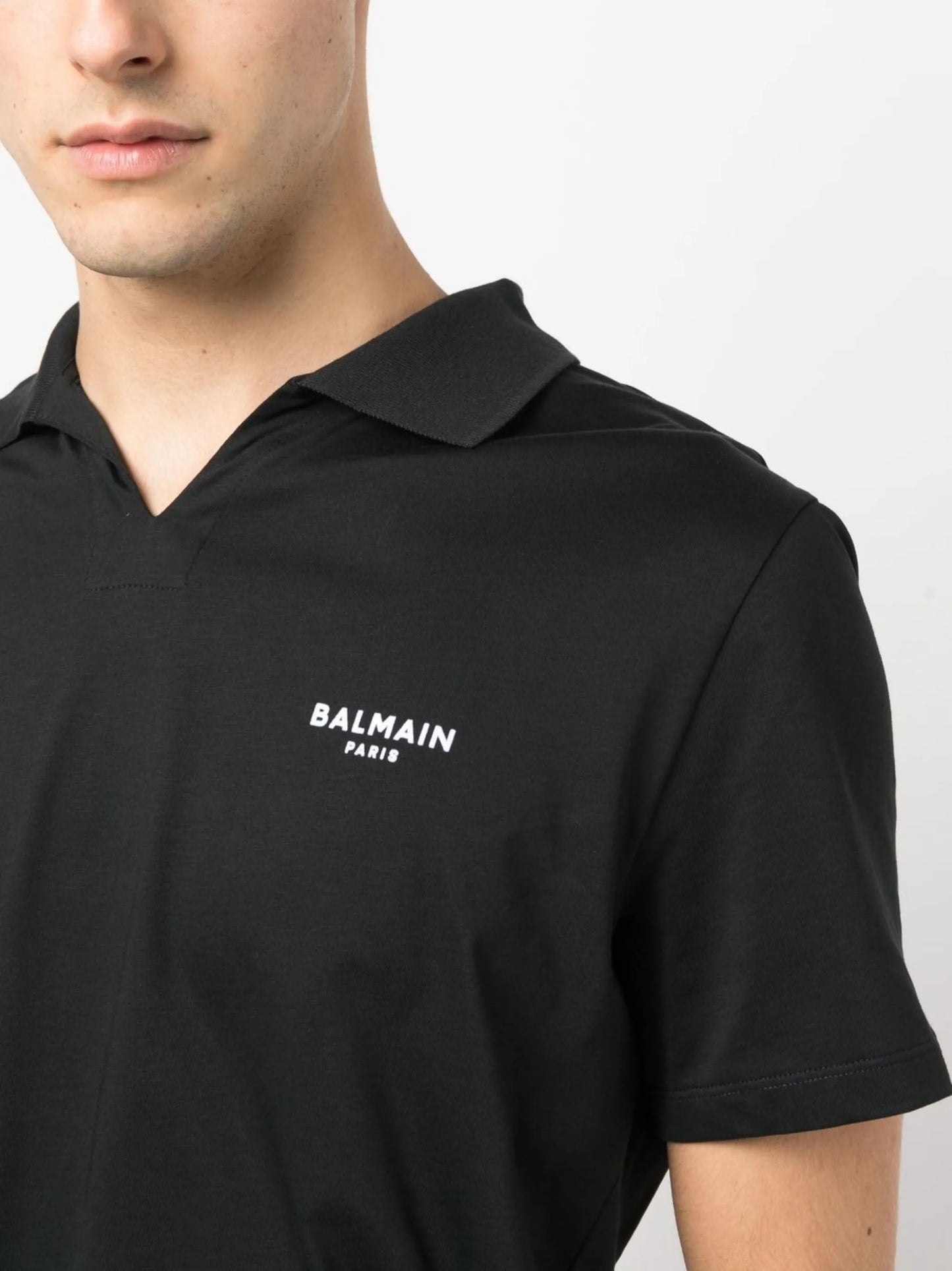 wingtip-collar cotton T-shirt