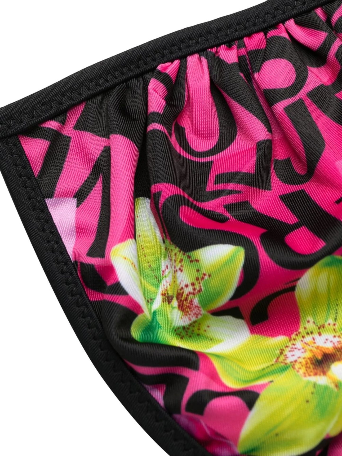 floral-print halterneck bikini