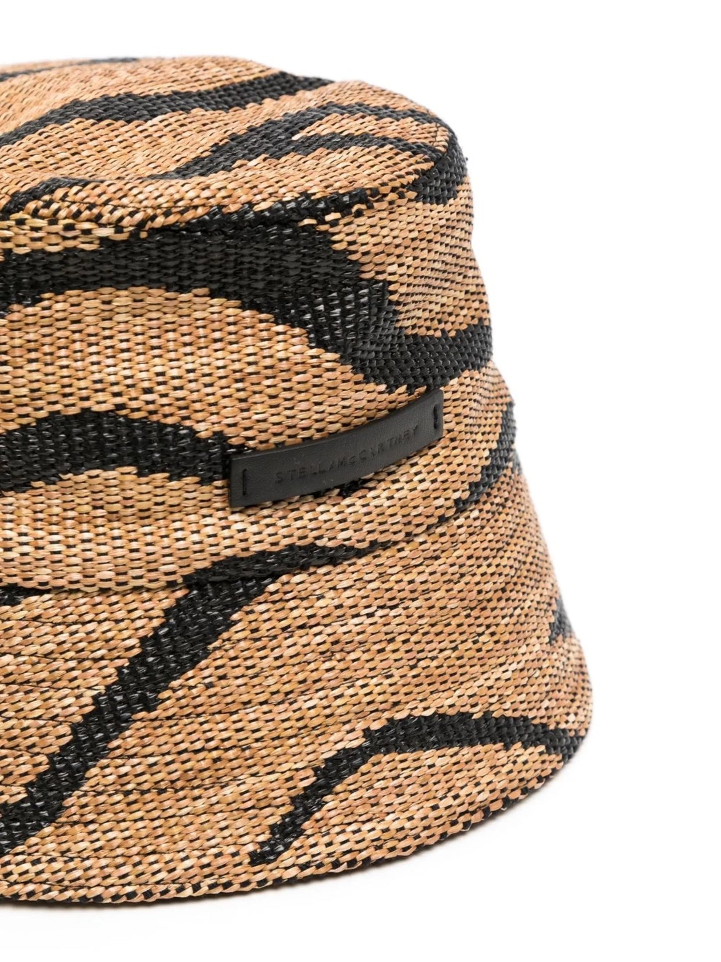 tiger-print woven bucket hat